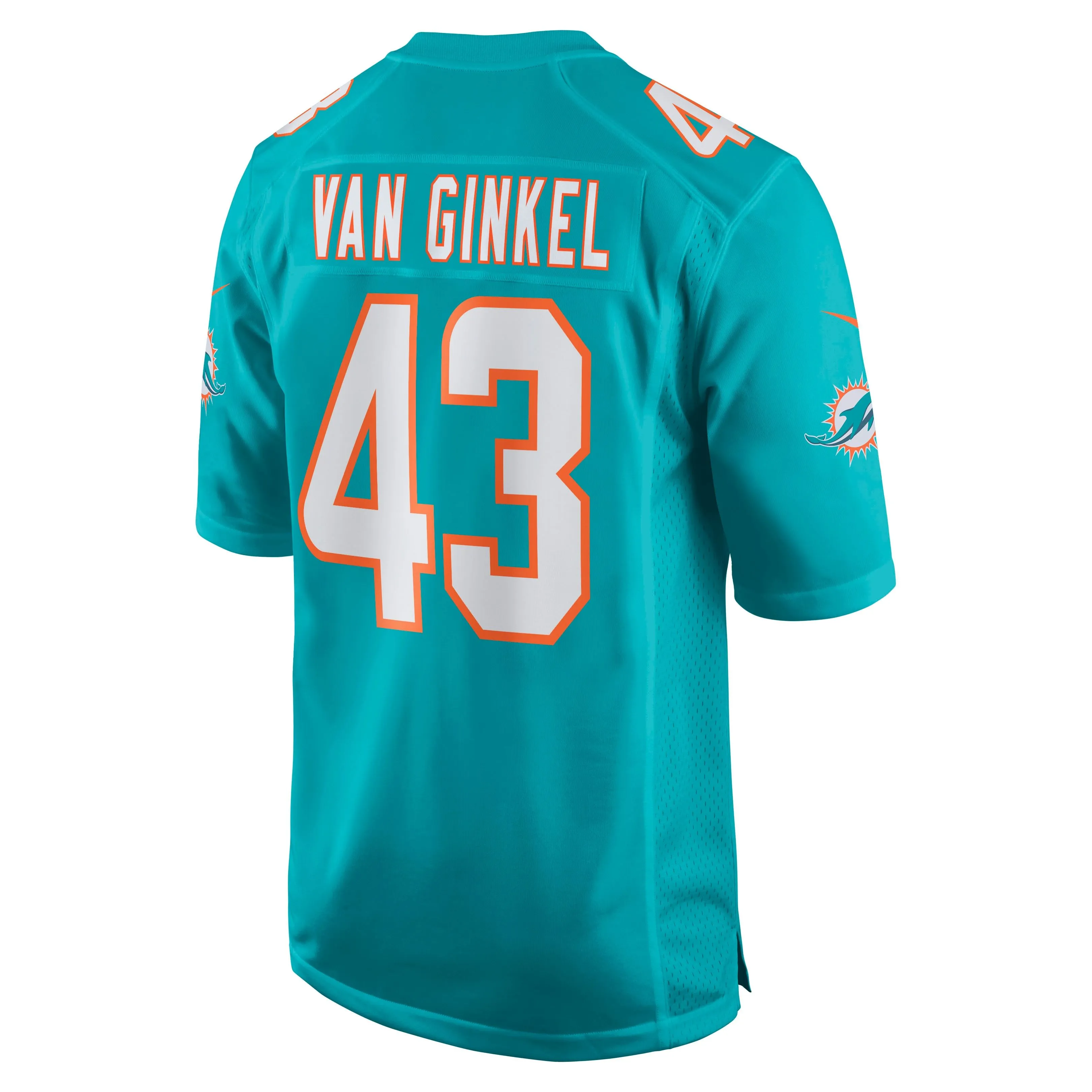 Andrew Van Ginkel Miami Dolphins  Game Jersey - Aqua