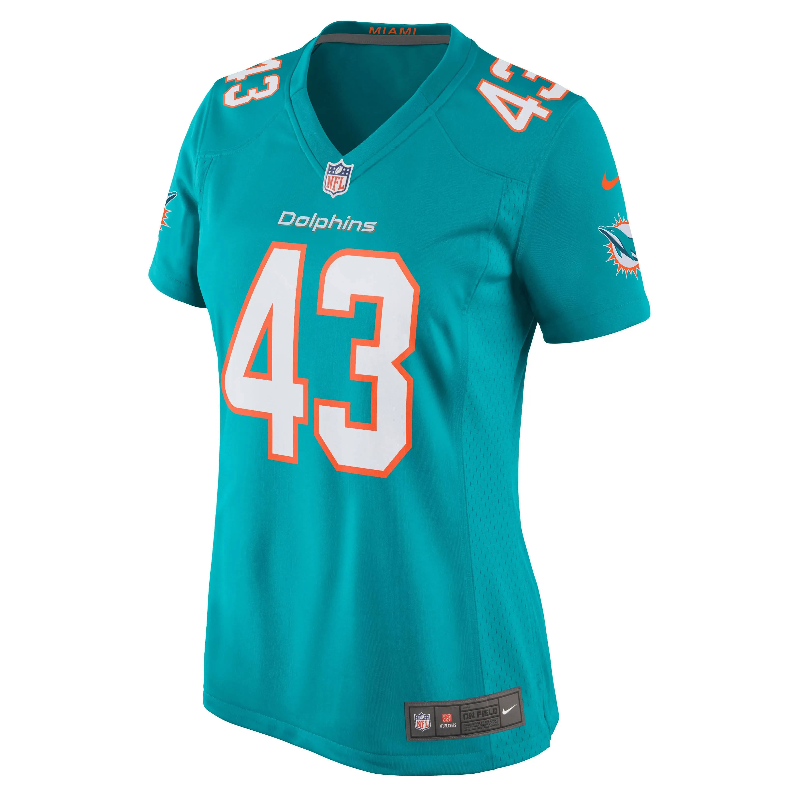 Andrew Van Ginkel Miami Dolphins  Women's Game Jersey - Aqua