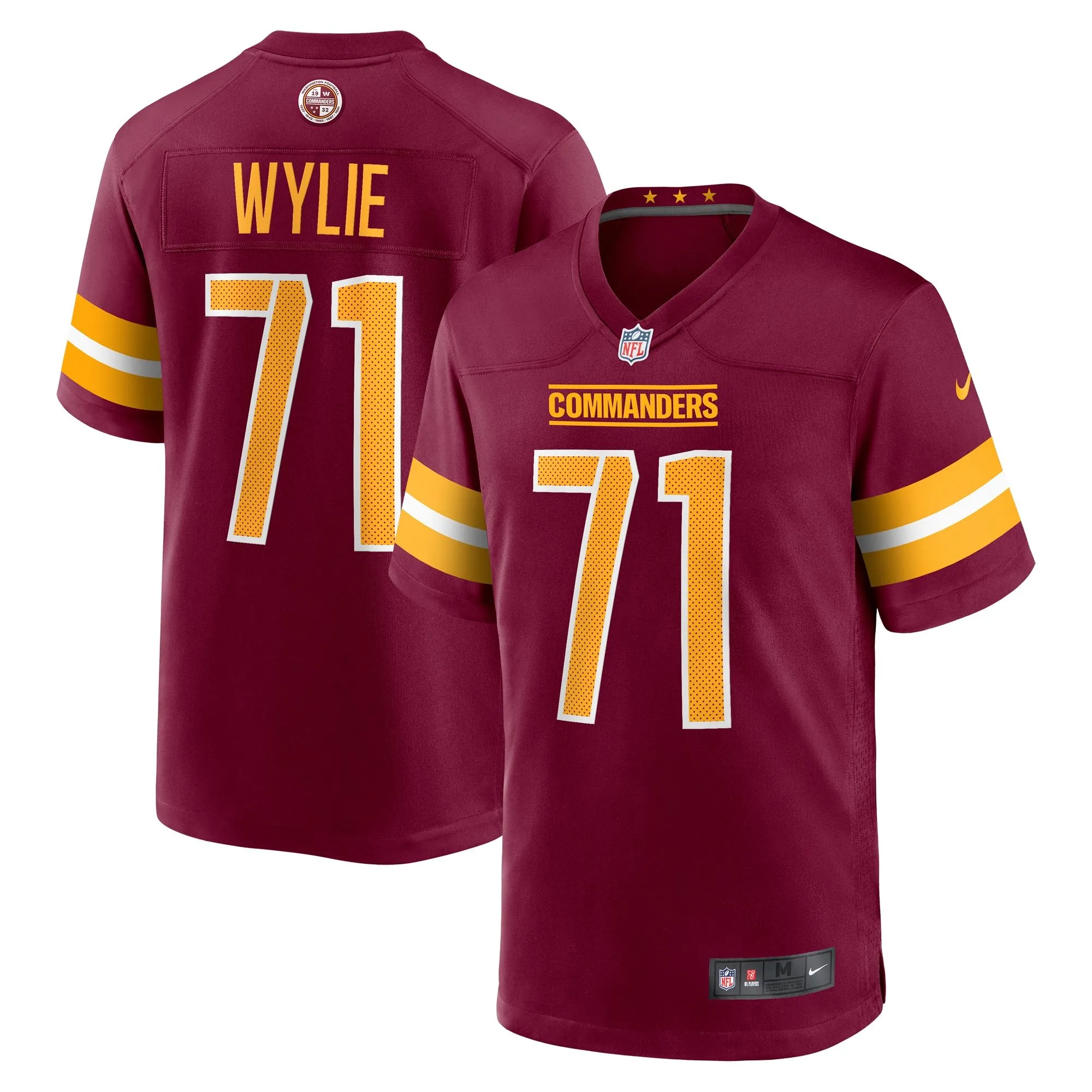 Andrew Wylie Washington Commanders  Game Player Jersey - Burgundy