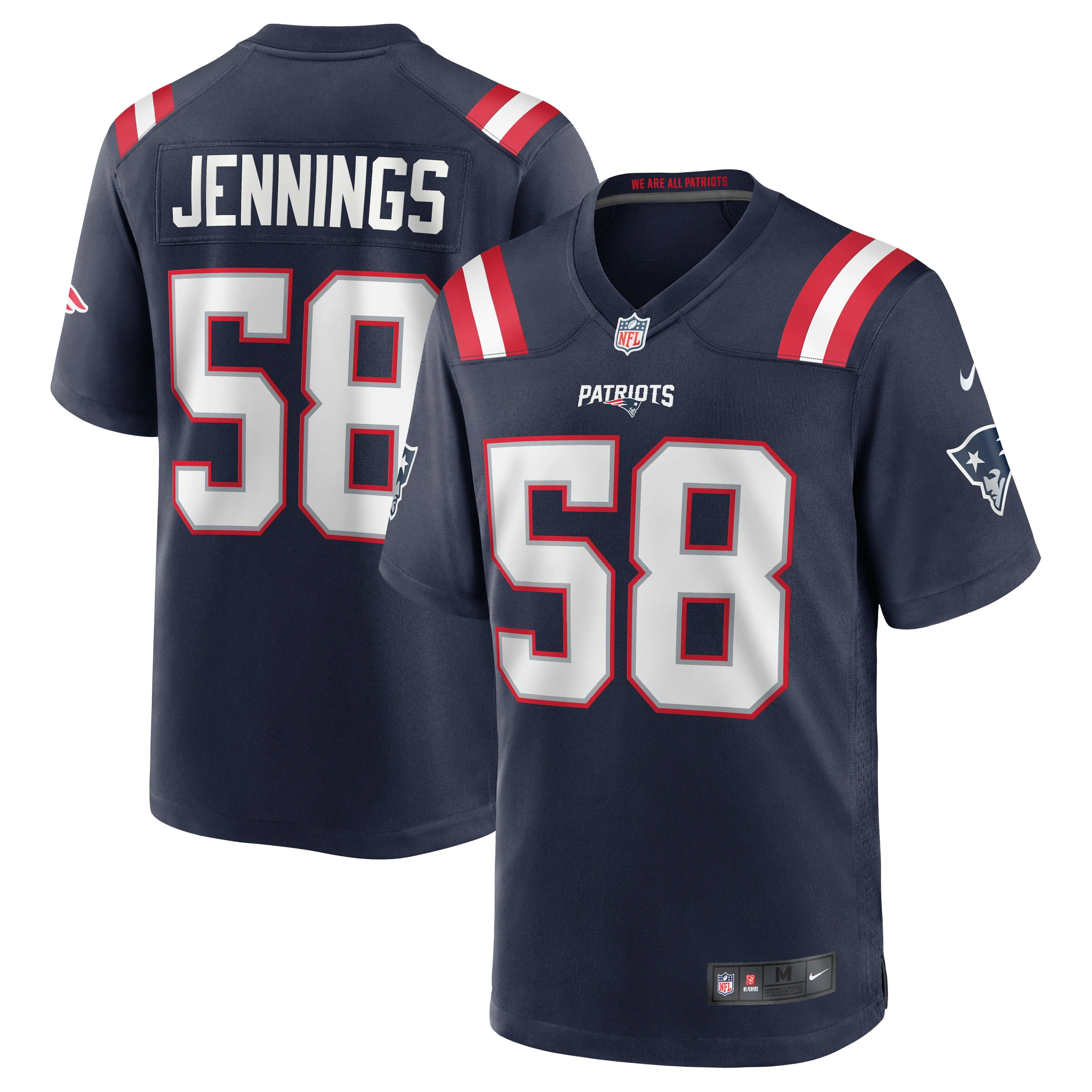 Anfernee Jennings New England Patriots  Team Game Jersey - Navy