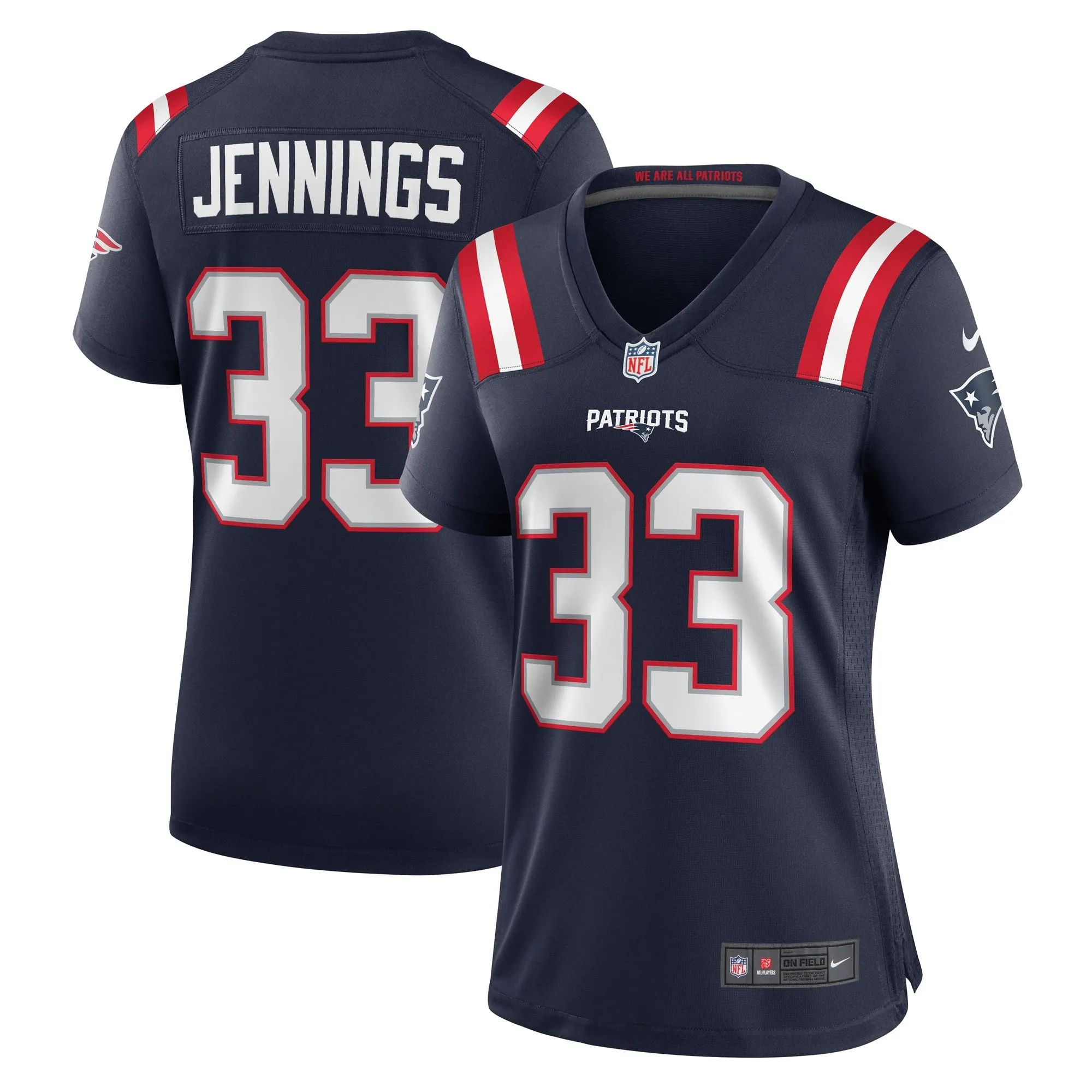 Anfernee Jennings New England Patriots  Women's Team Game Jersey -  Navy