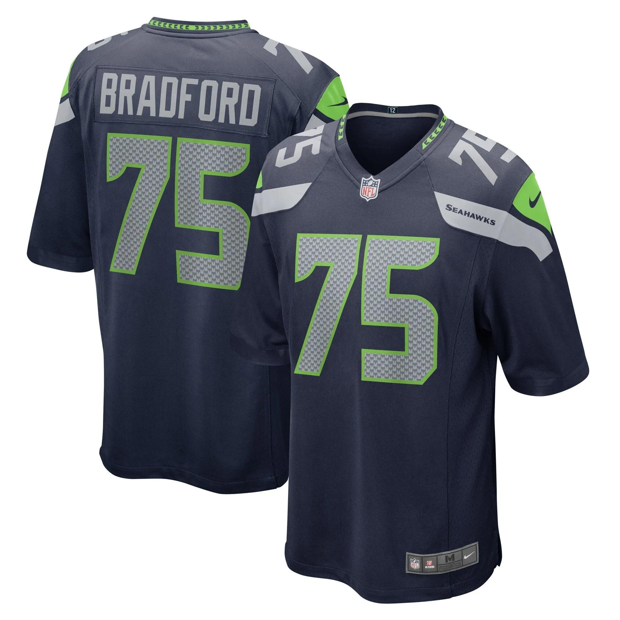 Anthony Bradford Seattle Seahawks  Team Game Jersey - College Navy