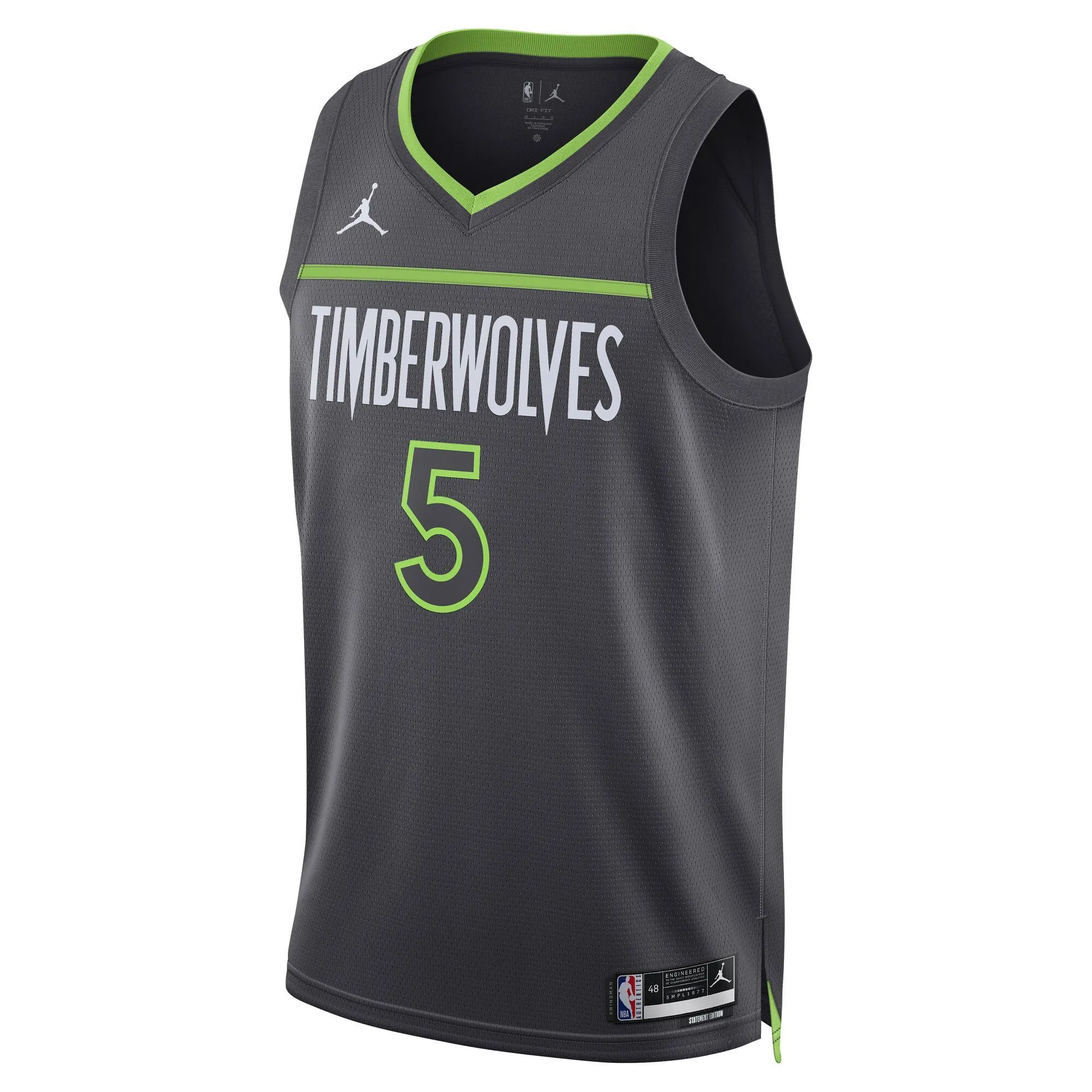 Anthony Edwards Minnesota Timberwolves Jordan Brand Unisex Swingman Jersey - Statement Edition - Charcoal