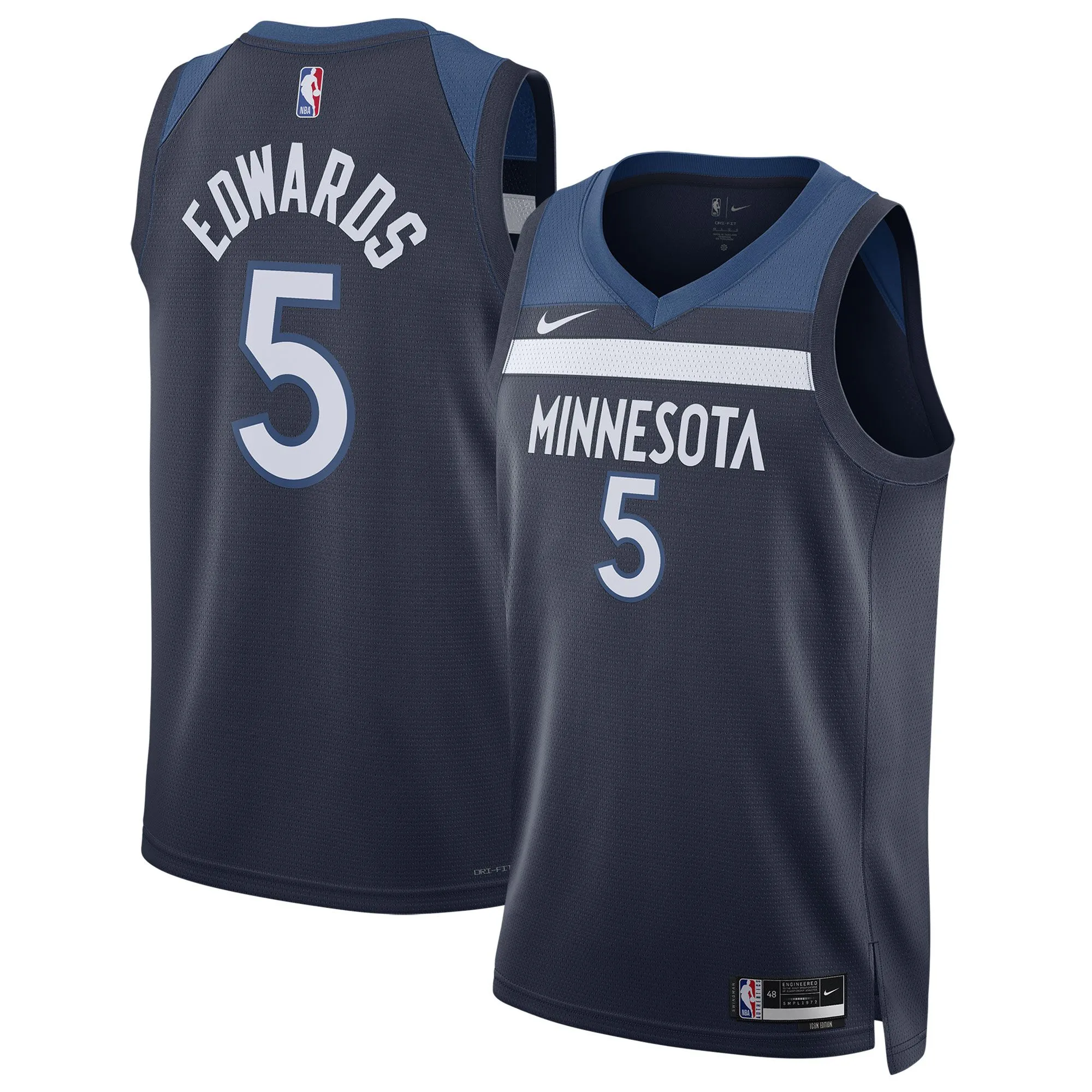 Anthony Edwards Minnesota Timberwolves  Unisex Swingman Jersey - Icon Edition - Navy