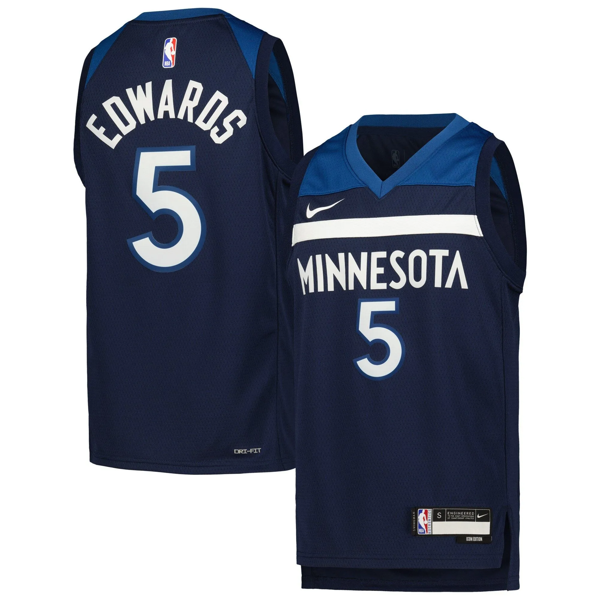 Anthony Edwards Minnesota Timberwolves  Youth Swingman Jersey - Icon Edition - Navy