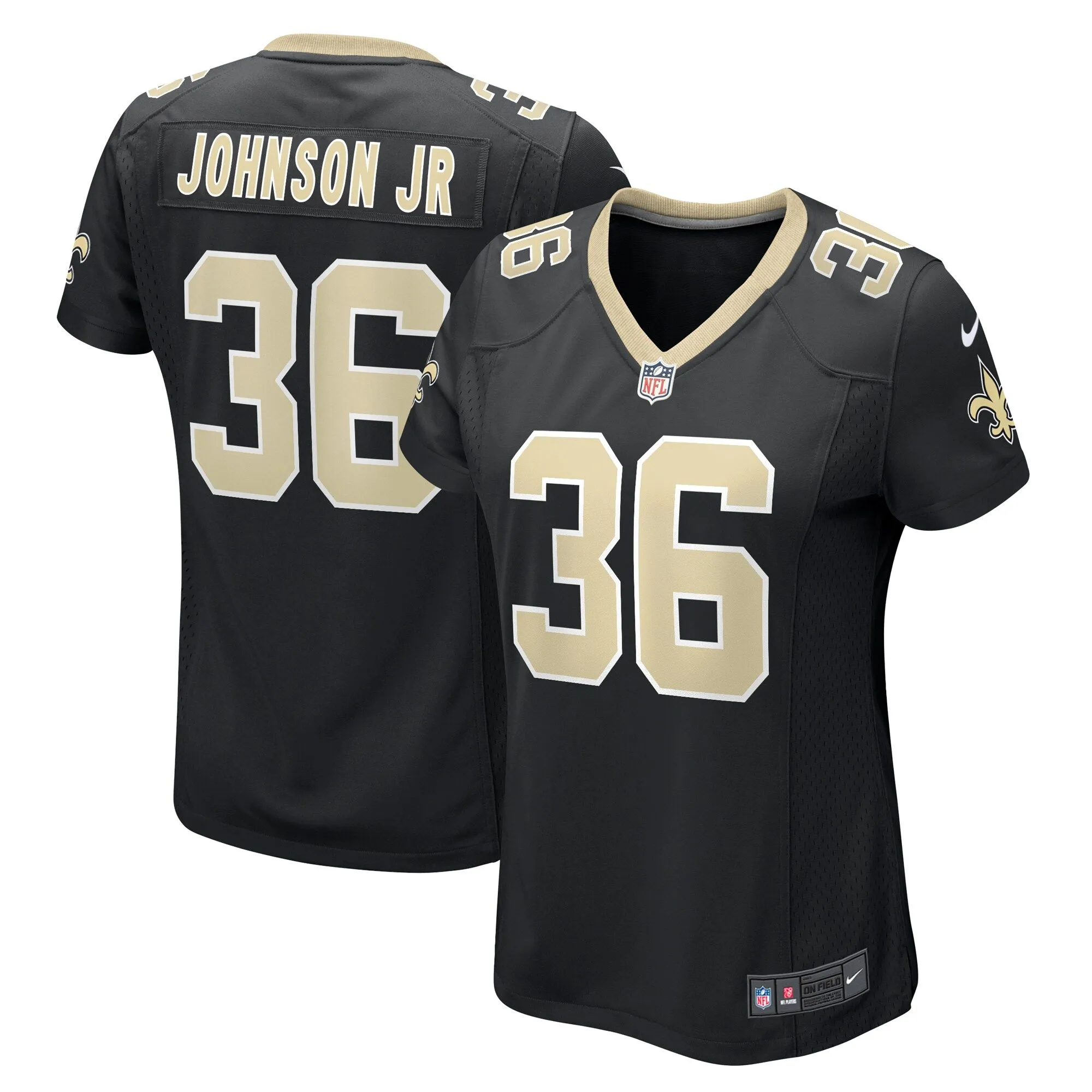 Anthony Johnson New Orleans Saints  Women's Team Game Jersey -  Black