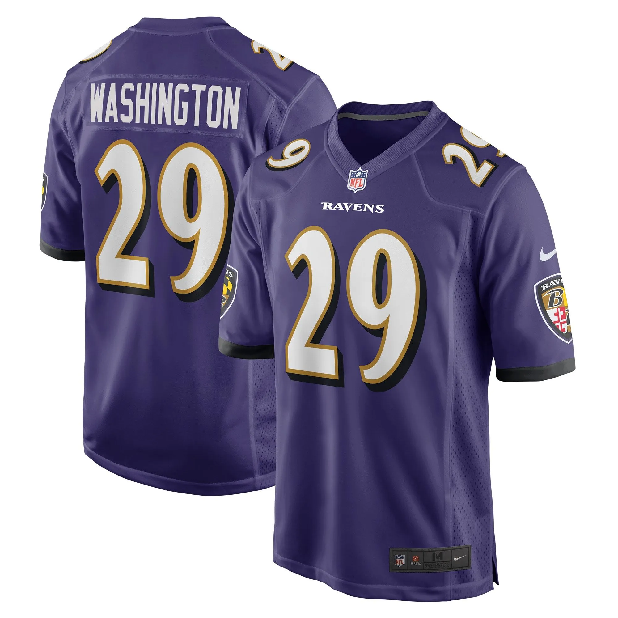 Ar'Darius Washington Baltimore Ravens  Player Game Jersey - Purple