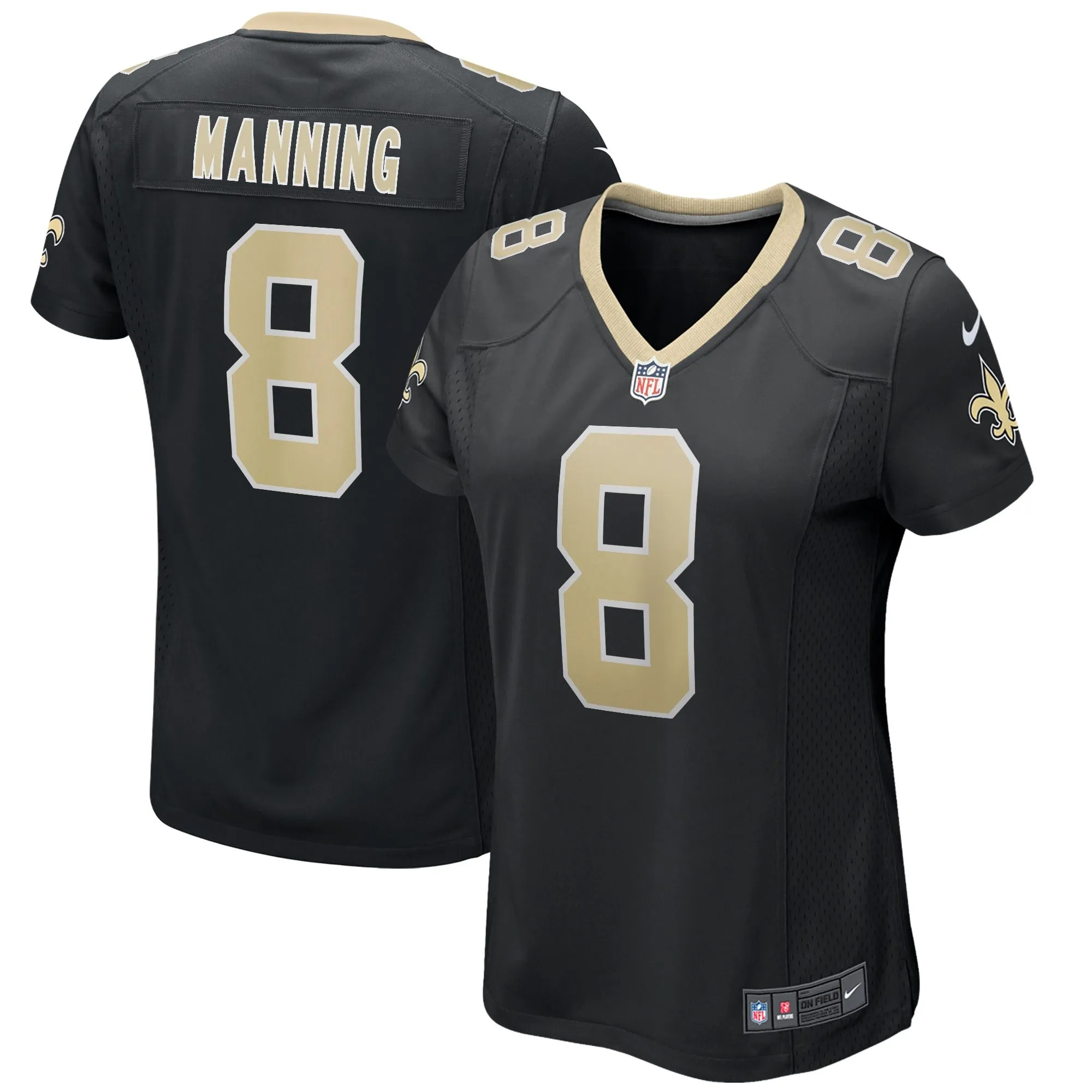 Archie Manning New Orleans Saints  Women's Game Retired Player Jersey - Black