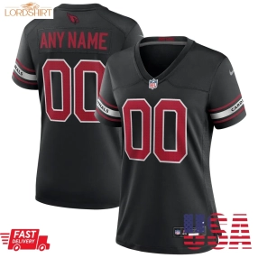 Arizona Cardinals  Women's Alternate Custom Game Jersey   Black