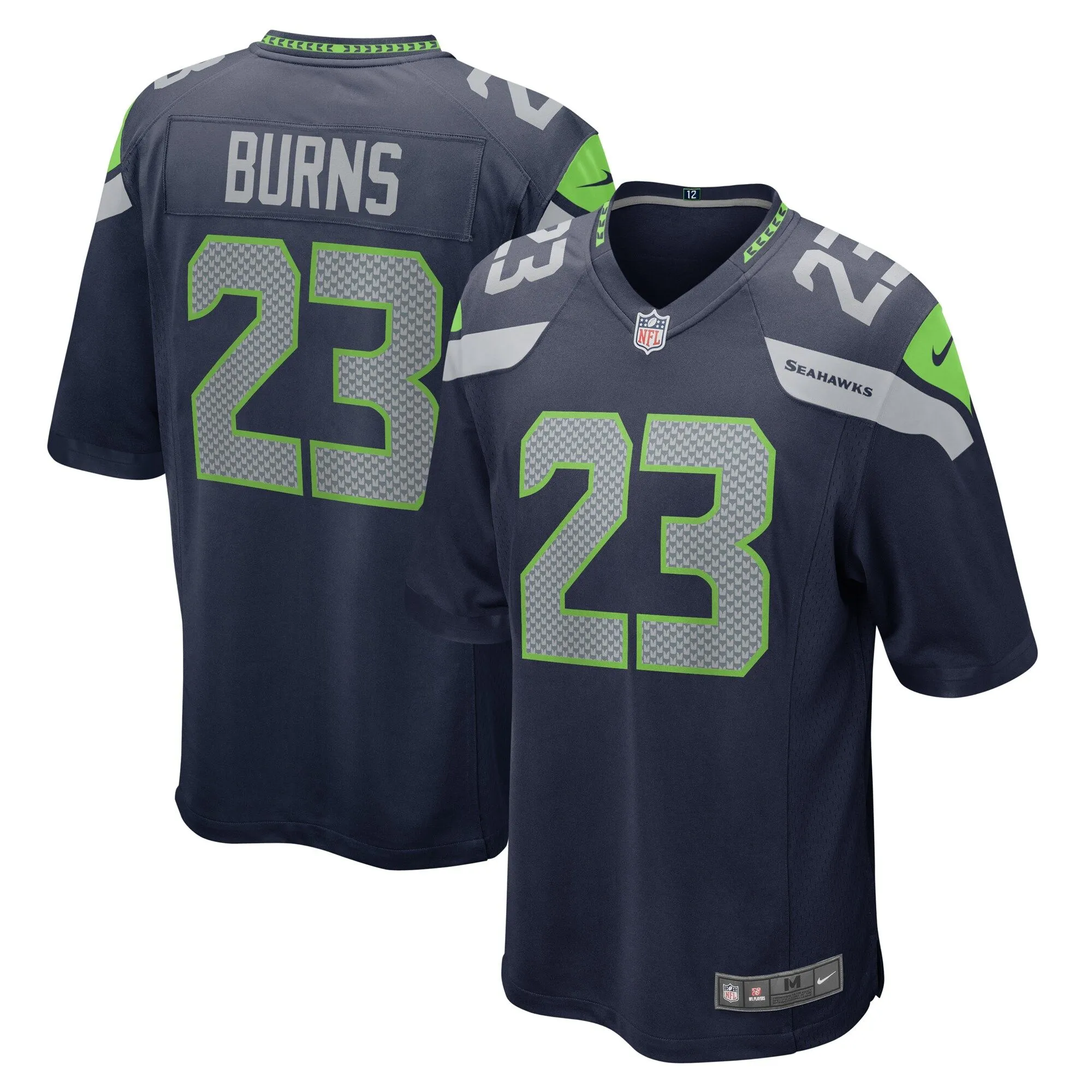 Artie Burns Seattle Seahawks   Game Jersey - College Navy