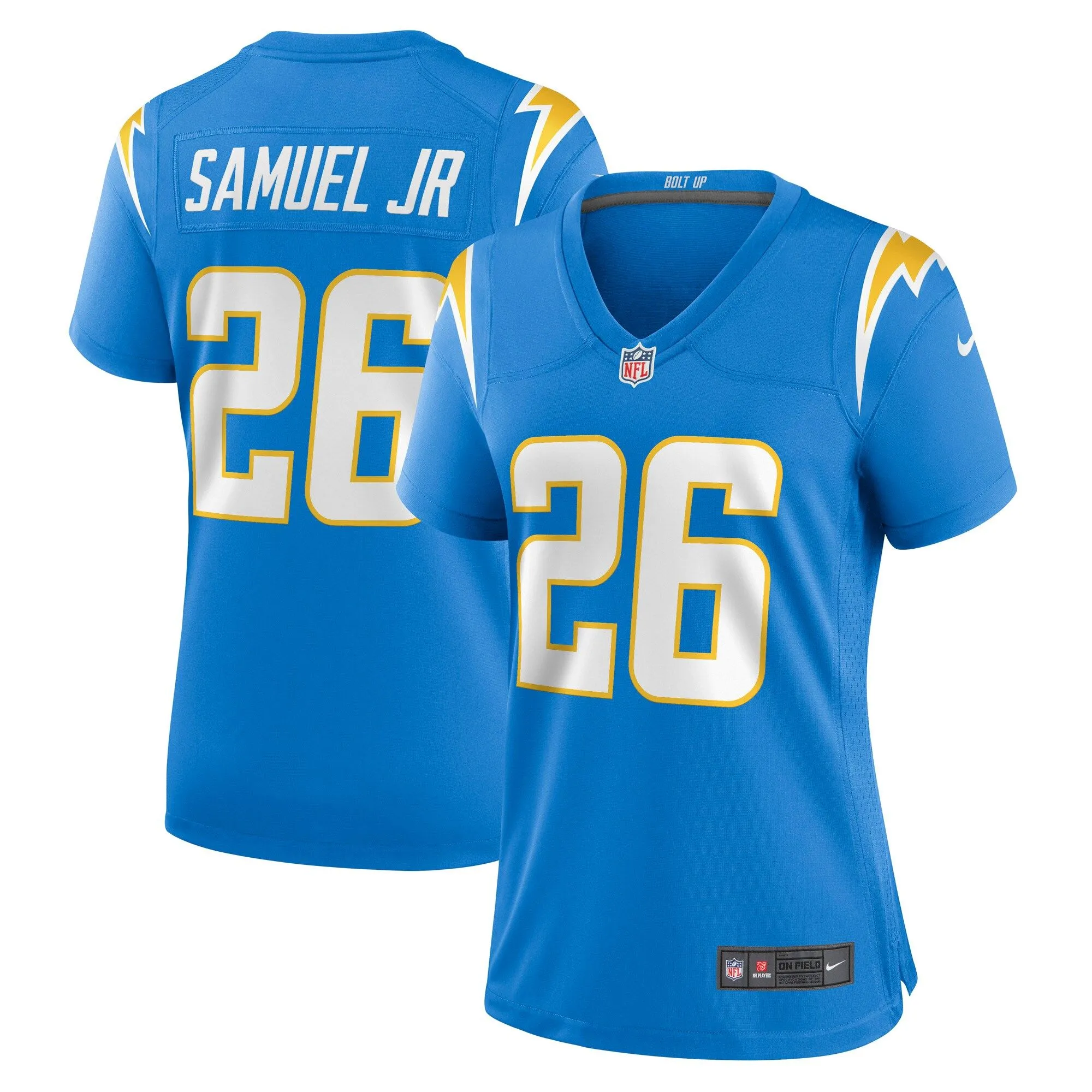 Asante Samuel Jr. Los Angeles Chargers  Women's Game Player Jersey - Powder Blue