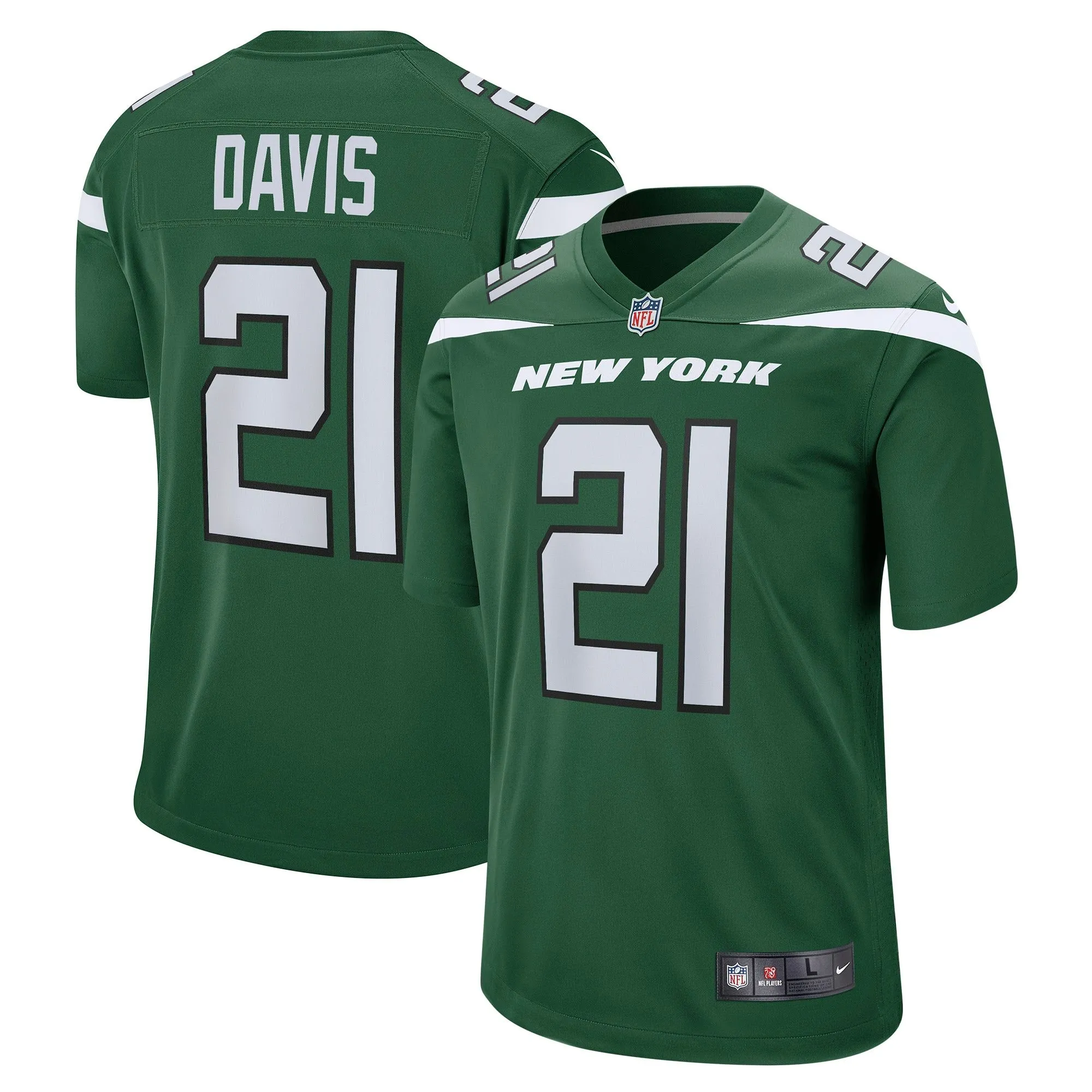 Ashtyn Davis New York Jets  Game Player Jersey - Gotham Green