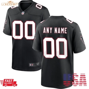 Atlanta Falcons  Throwback Custom Game Jersey   Black