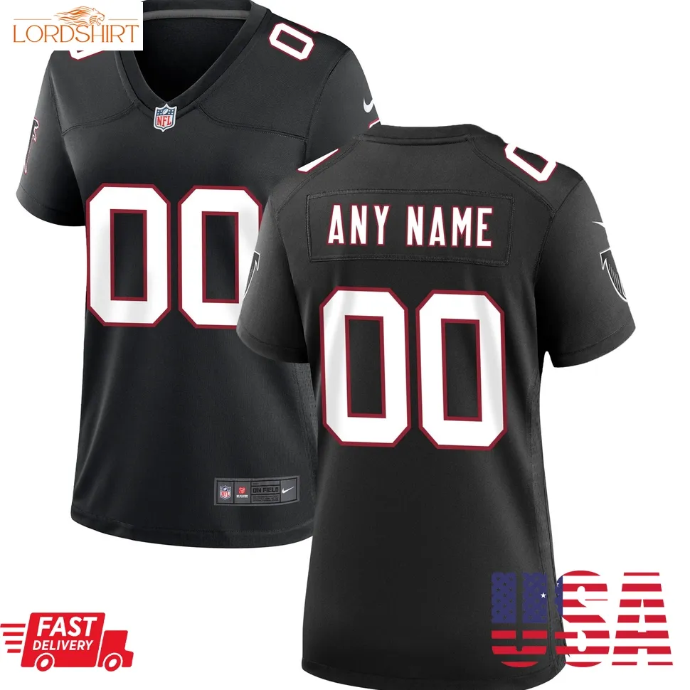 Atlanta Falcons  Women's Throwback Custom Game Jersey   Black