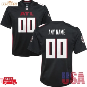 Atlanta Falcons  Youth Custom Game Jersey   Black