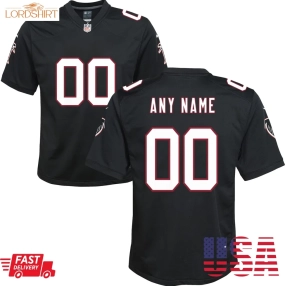 Atlanta Falcons  Youth Throwback Custom Game Jersey   Black