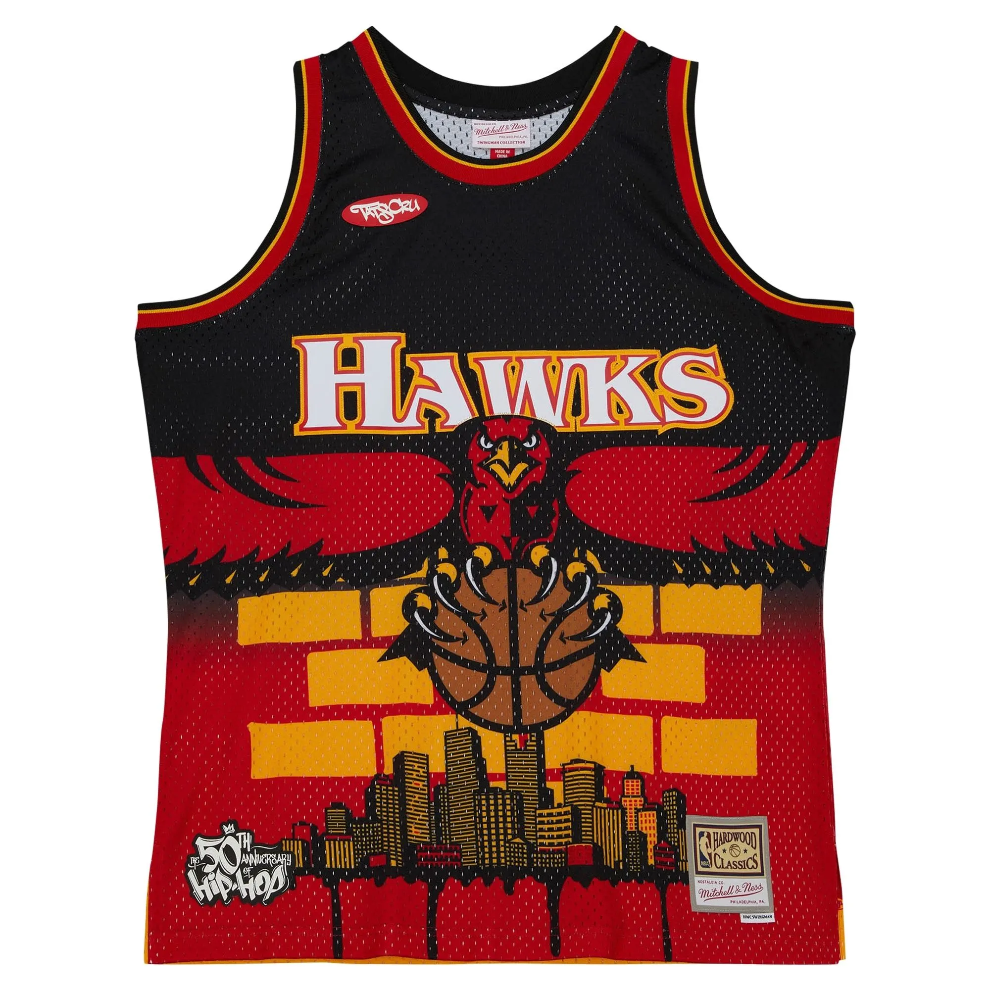 Atlanta Hawks Mitchell & Ness X Tats Cru Hardwood Classics Fashion Jersey - Black