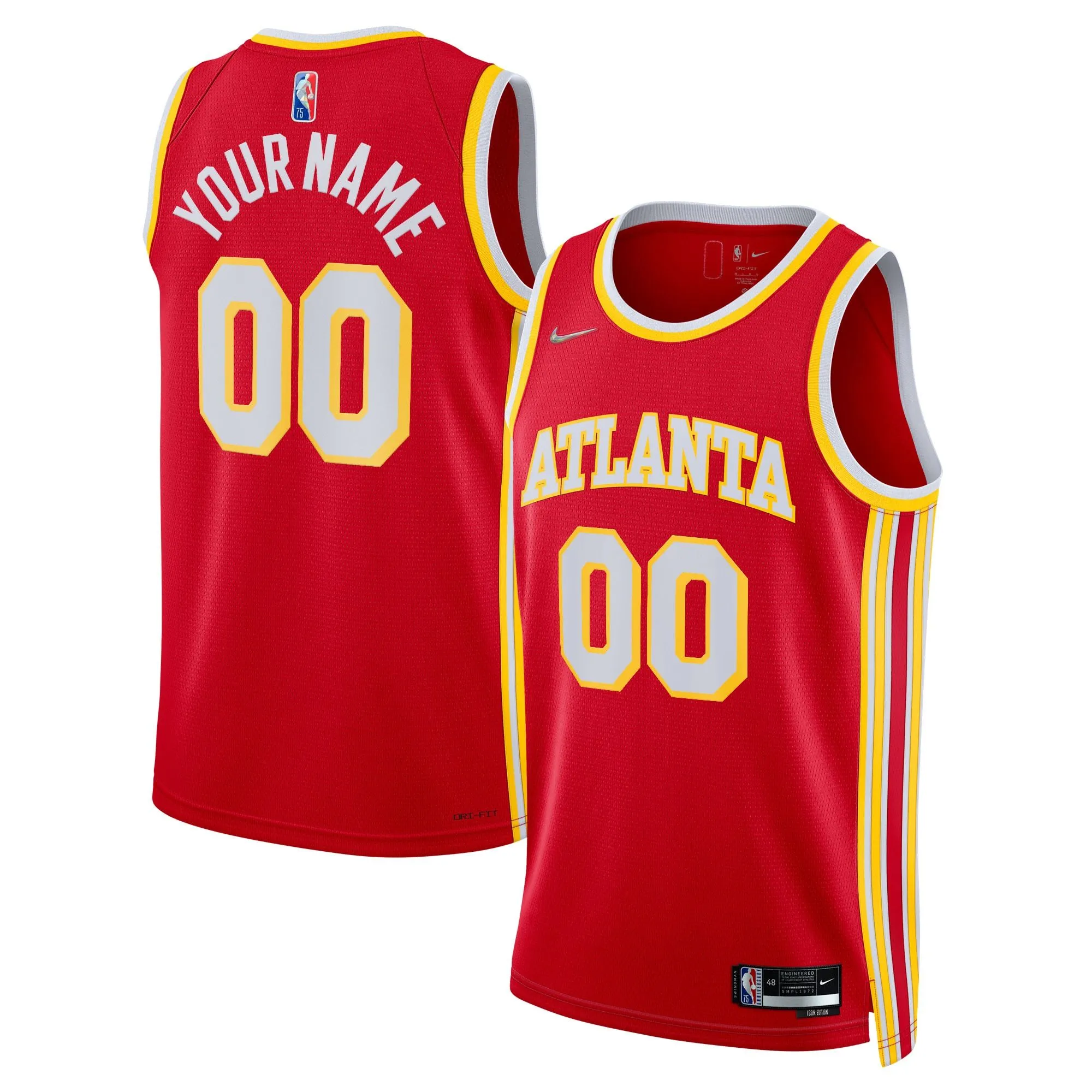 Atlanta Hawks  2021/22 Diamond Swingman Custom Jersey - Icon Edition - Red