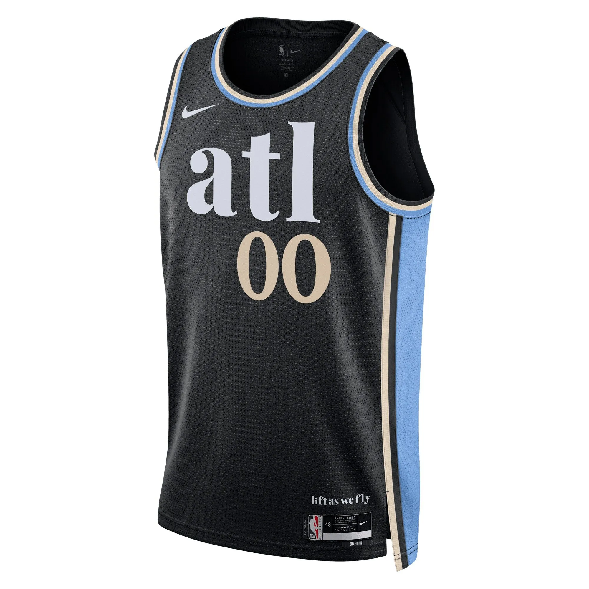 Atlanta Hawks  Unisex 2023/24 Custom Swingman Jersey - Black - City Edition