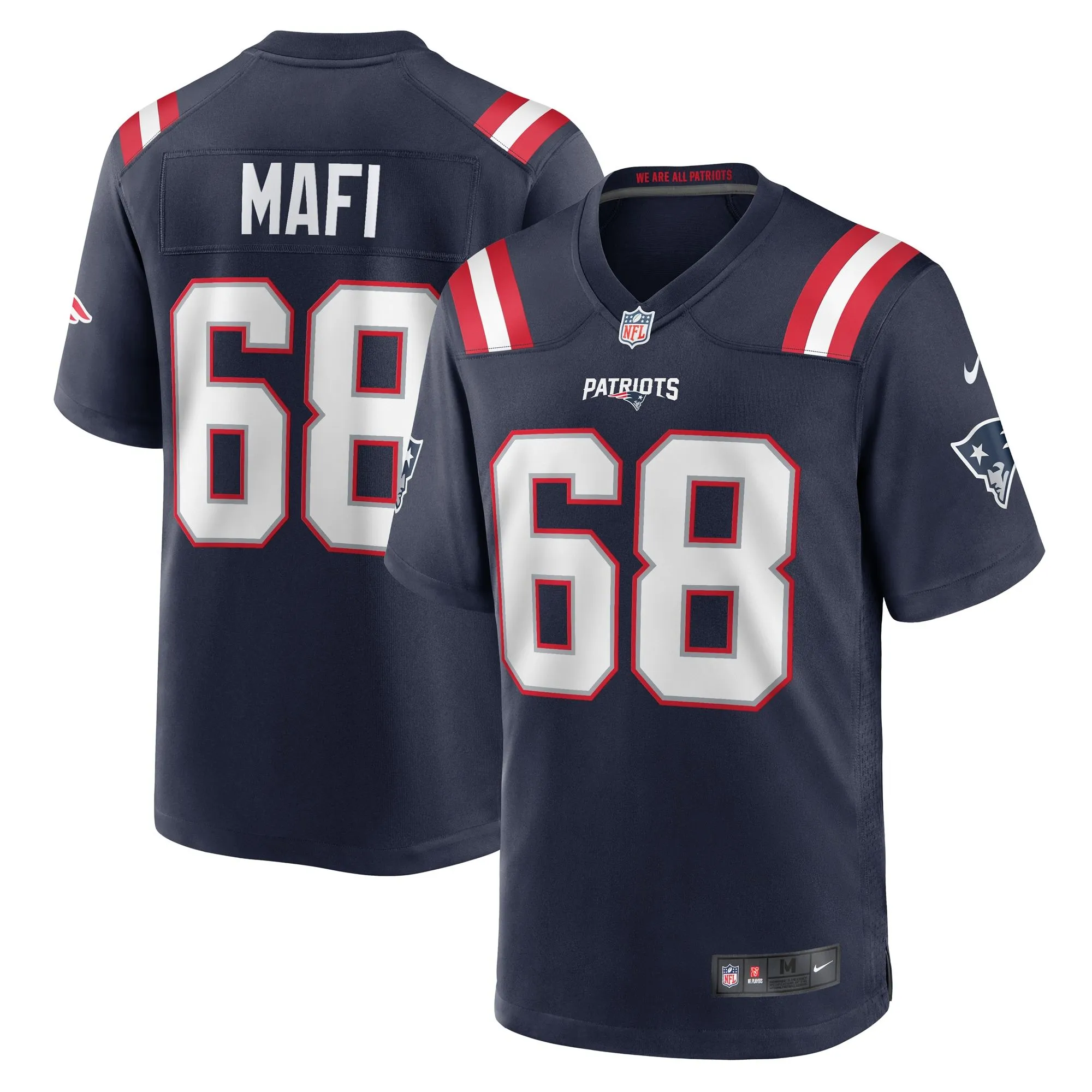 Atonio Mafi New England Patriots  Team Game Jersey -  Navy