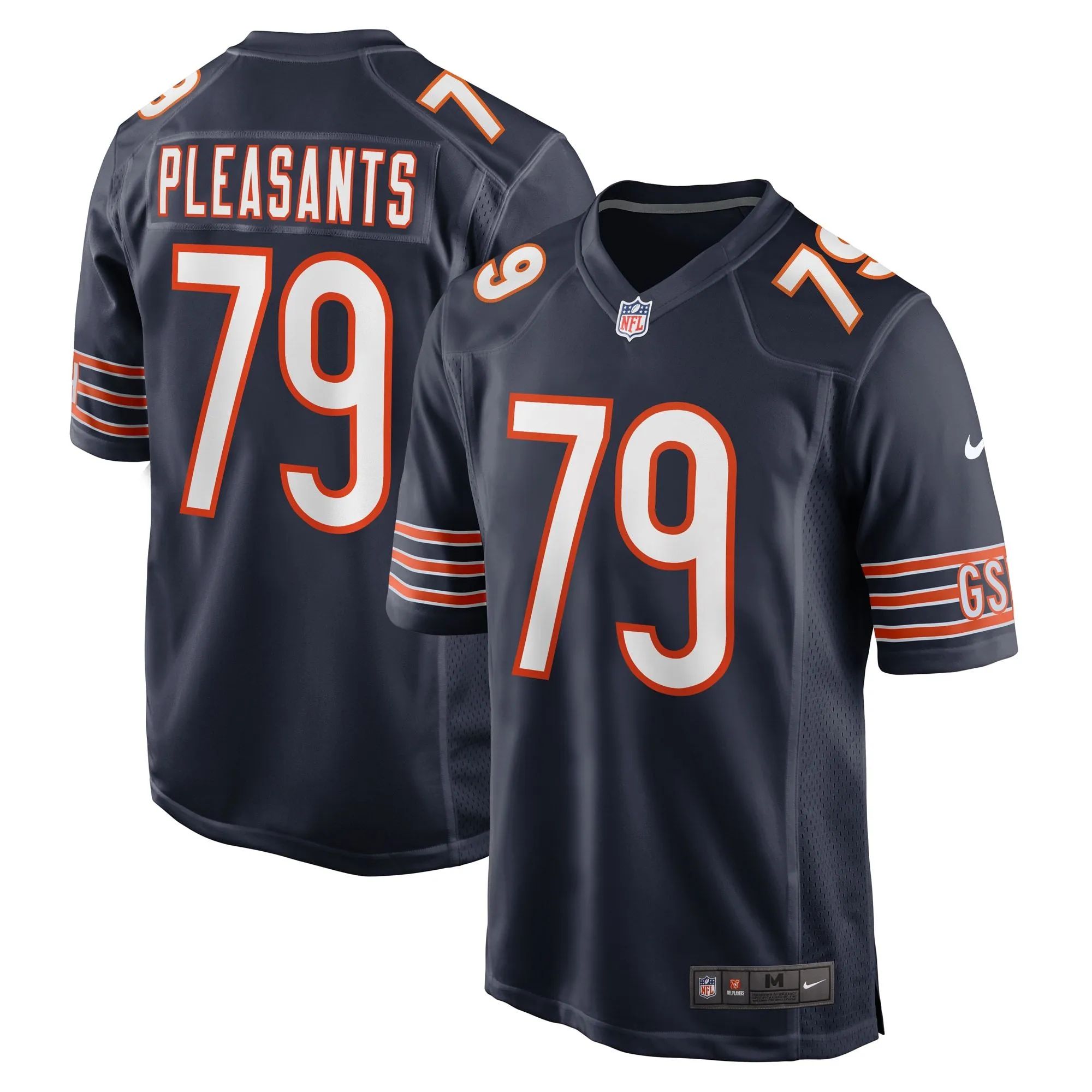 Austen Pleasants Chicago Bears   Game Jersey -  Navy