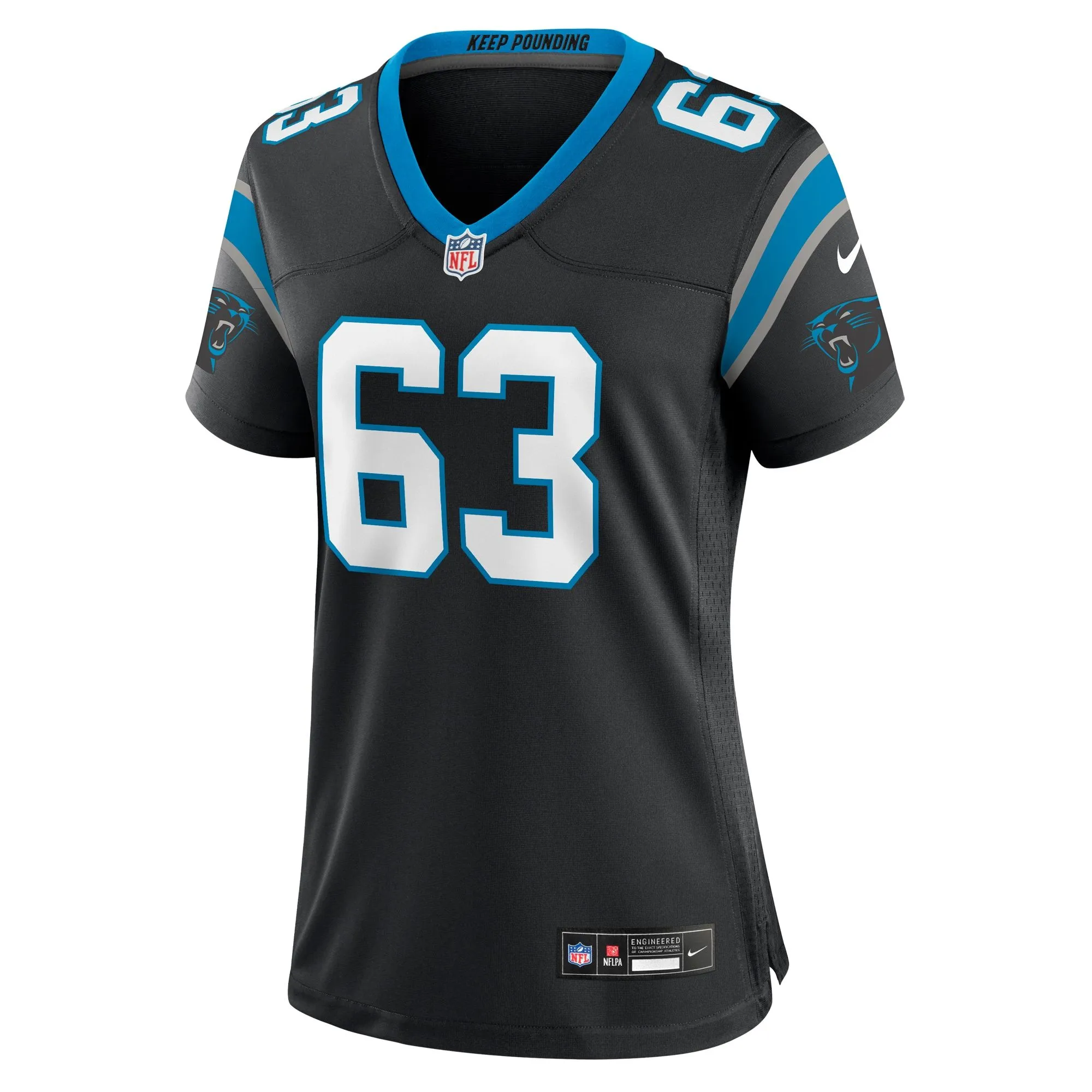 Austin Corbett Carolina Panthers  Women's Team Game Jersey - Black