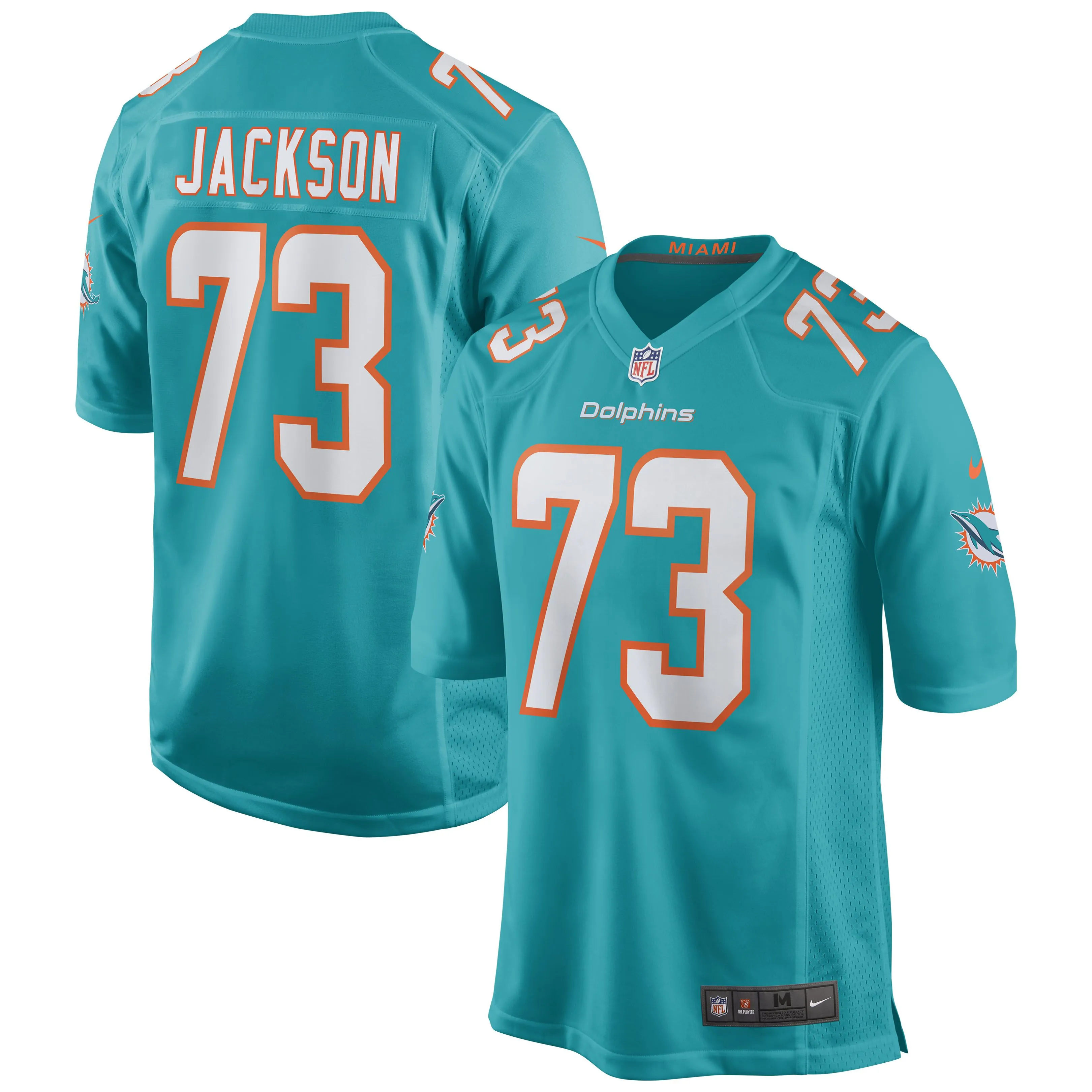 Austin Jackson Miami Dolphins  Player Game Jersey - Aqua