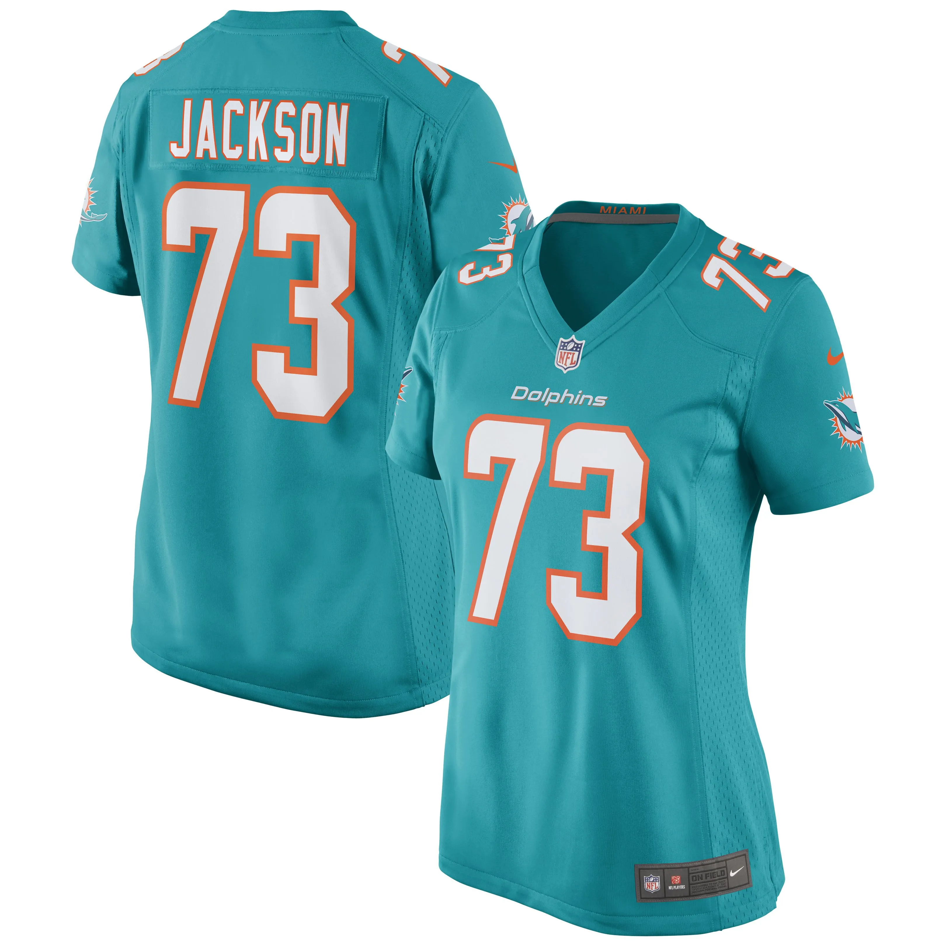 Austin Jackson Miami Dolphins  Women's Game Jersey - Aqua