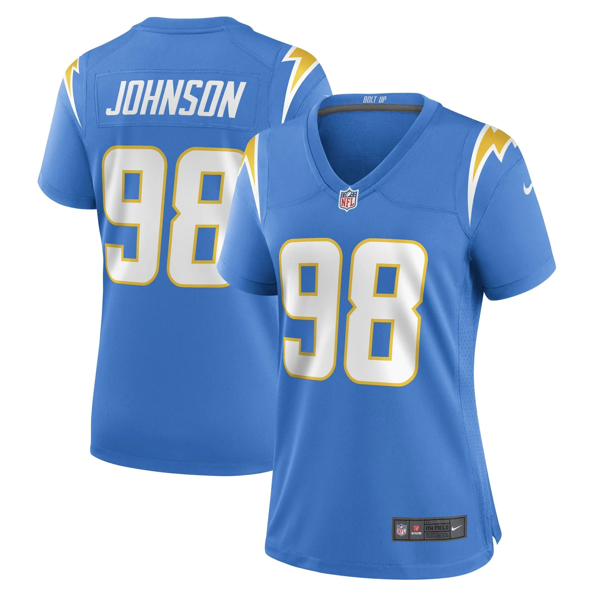 Austin Johnson Los Angeles Chargers  Women's Game Player Jersey - Powder Blue