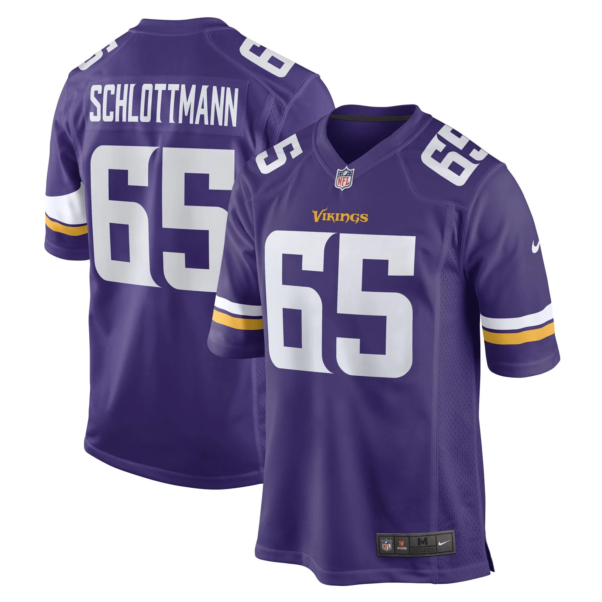 Austin Schlottmann Minnesota Vikings  Game Player Jersey - Purple