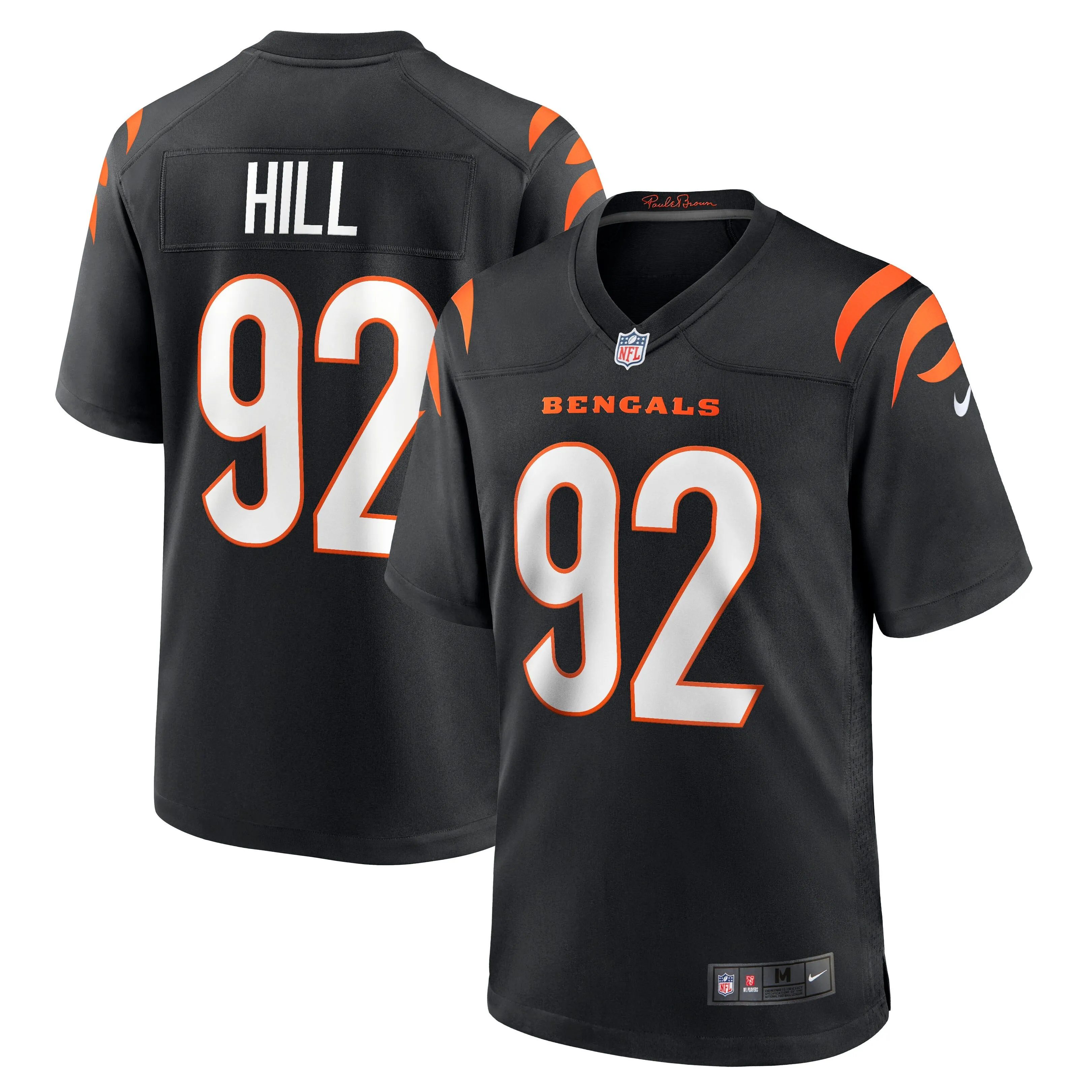 B.J. Hill Cincinnati Bengals  Game Jersey - Black