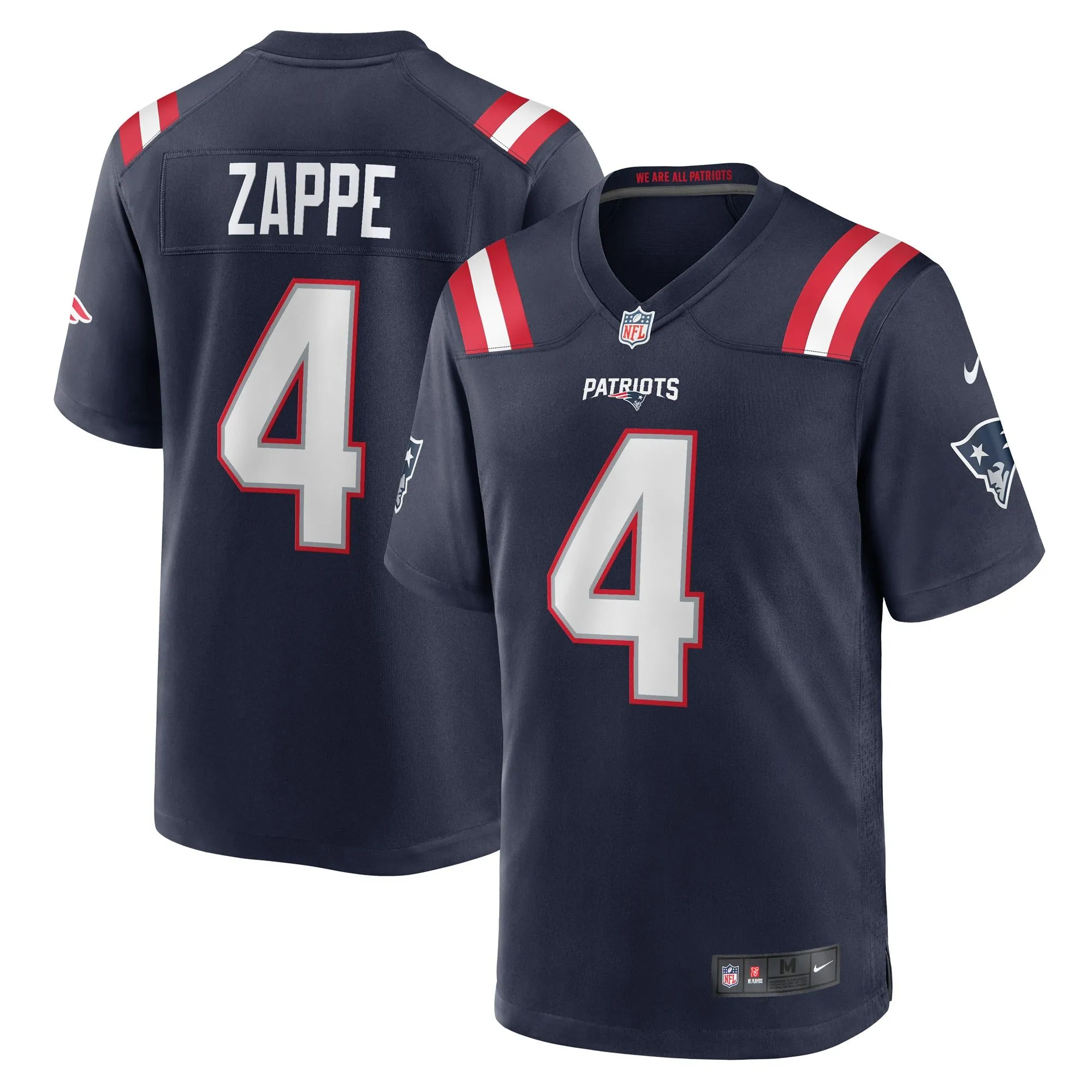 Bailey Zappe New England Patriots  Game Player Jersey - Navy