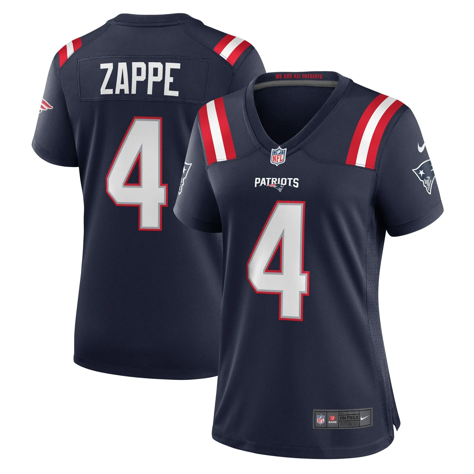 Bailey Zappe New England Patriots  Women's Game Player Jersey - Navy