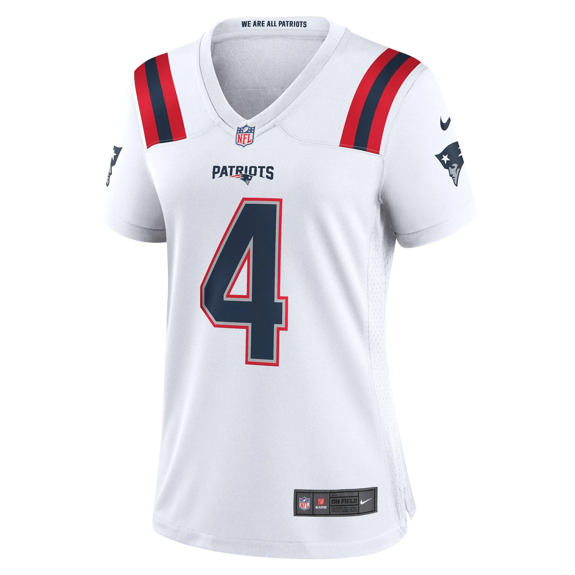 Bailey Zappe New England Patriots  Women's Game Player Jersey - White