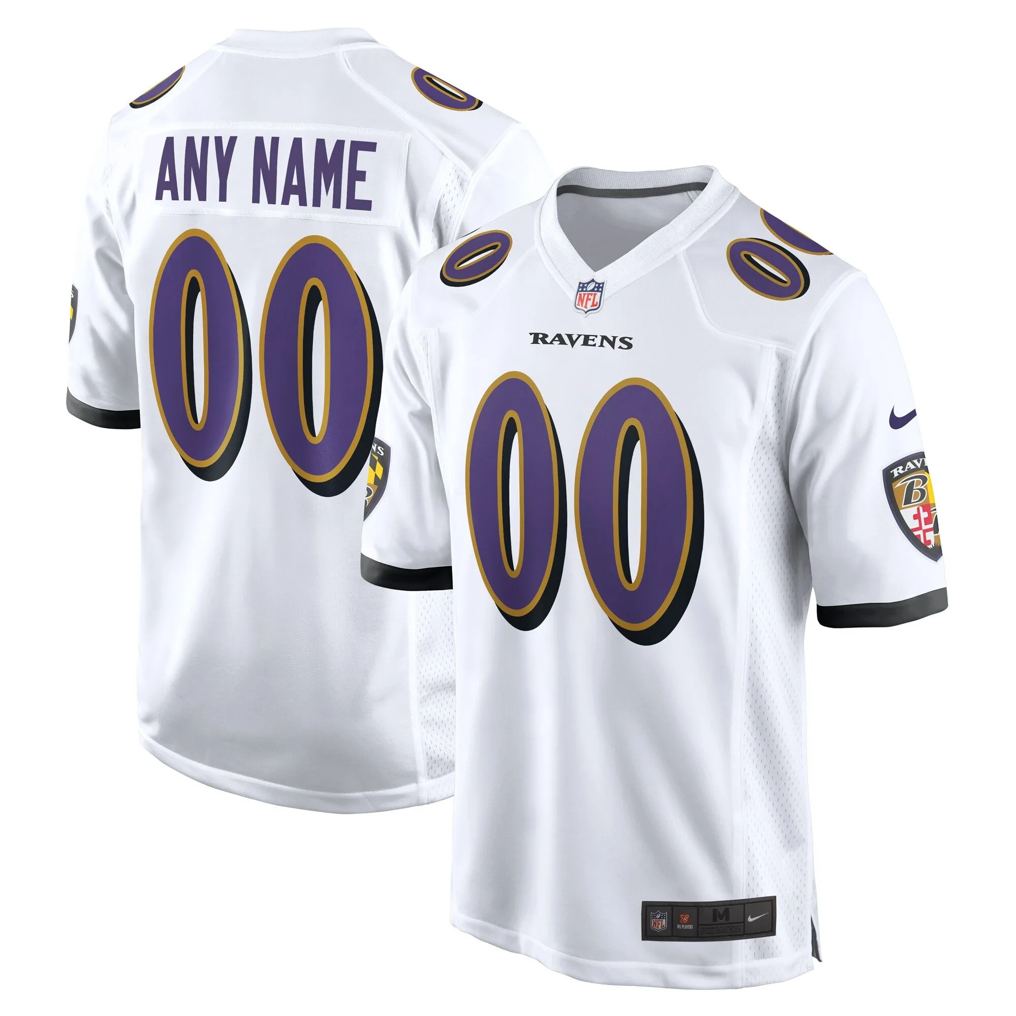 Baltimore Ravens  Custom Game Jersey - White