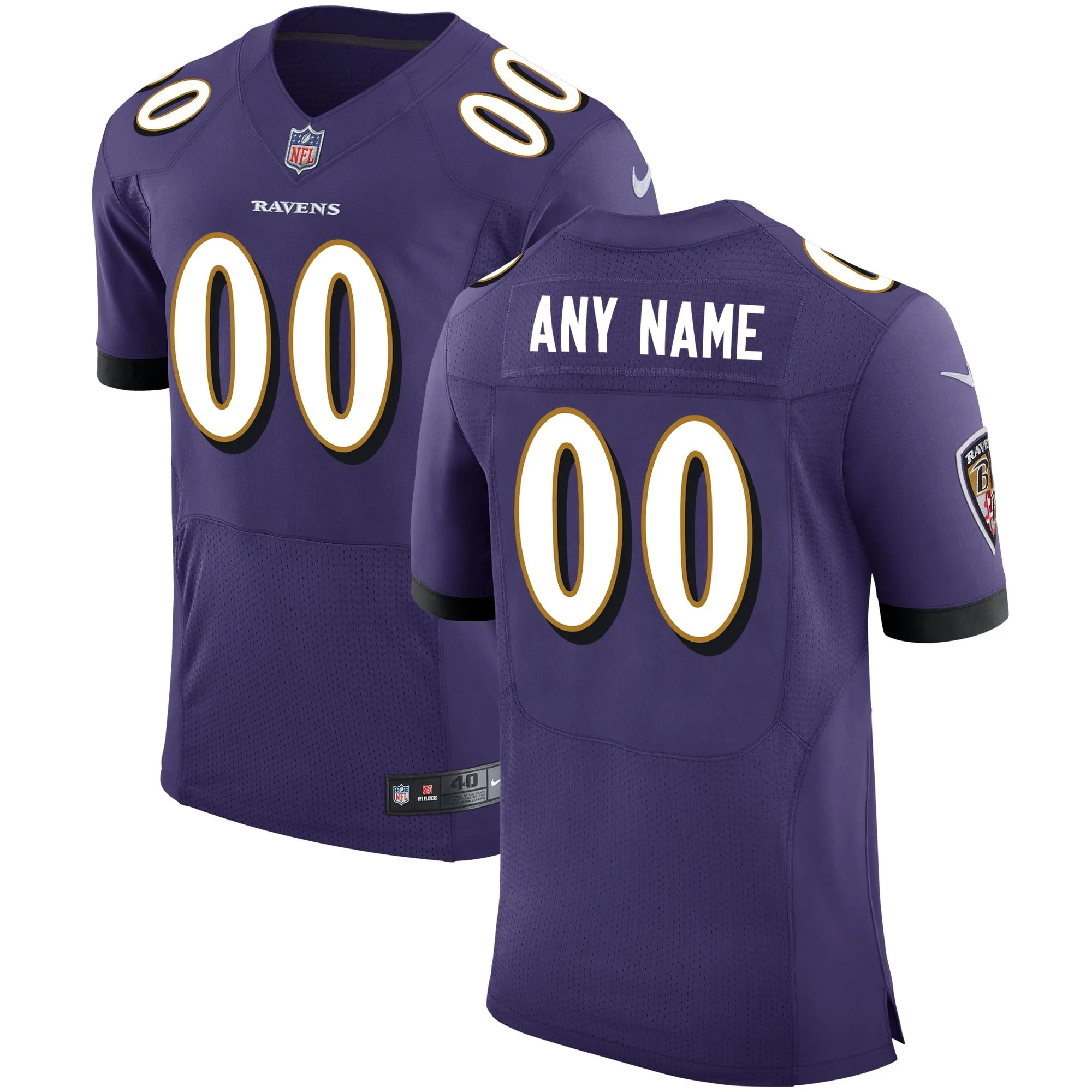 Baltimore Ravens  Speed Machine Custom Elite Jersey - Purple