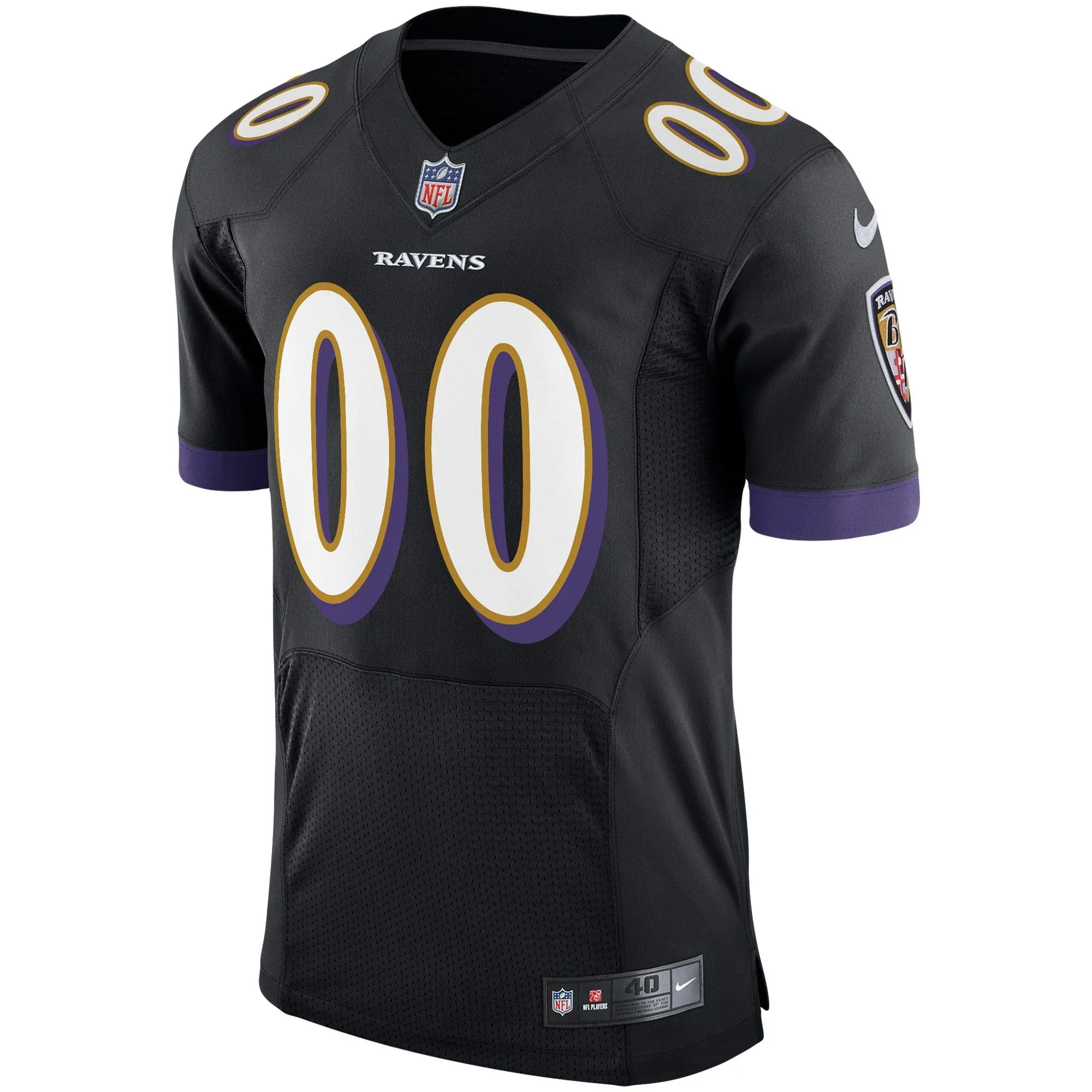 Baltimore Ravens  Speed Machine Elite Custom Jersey - Black