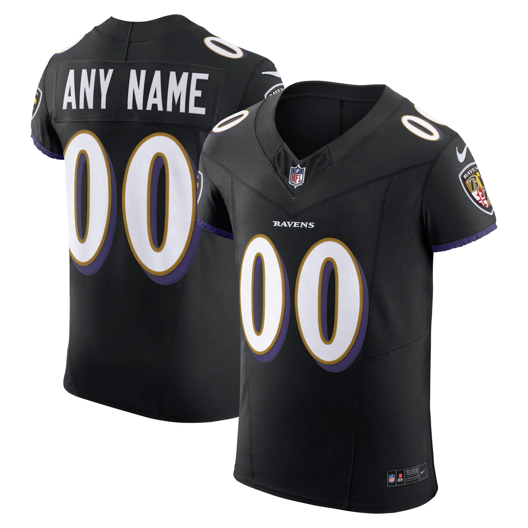 Baltimore Ravens   Vapor F.U.S.E. Elite Custom Jersey - Black