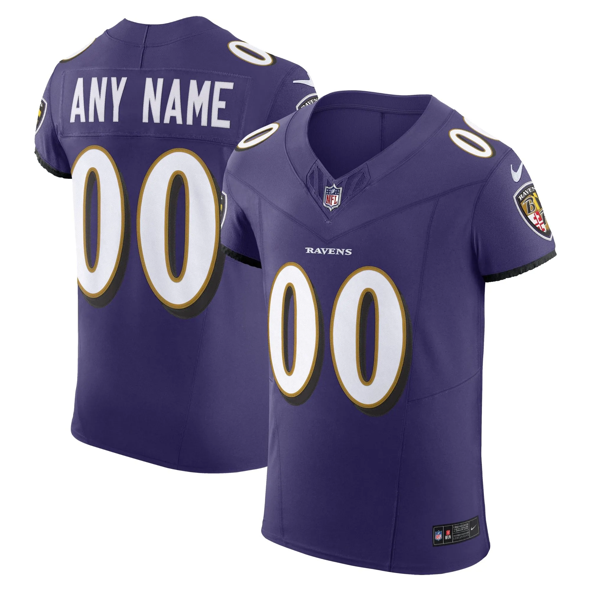 Baltimore Ravens  Vapor F.U.S.E. Elite Custom Jersey - Purple