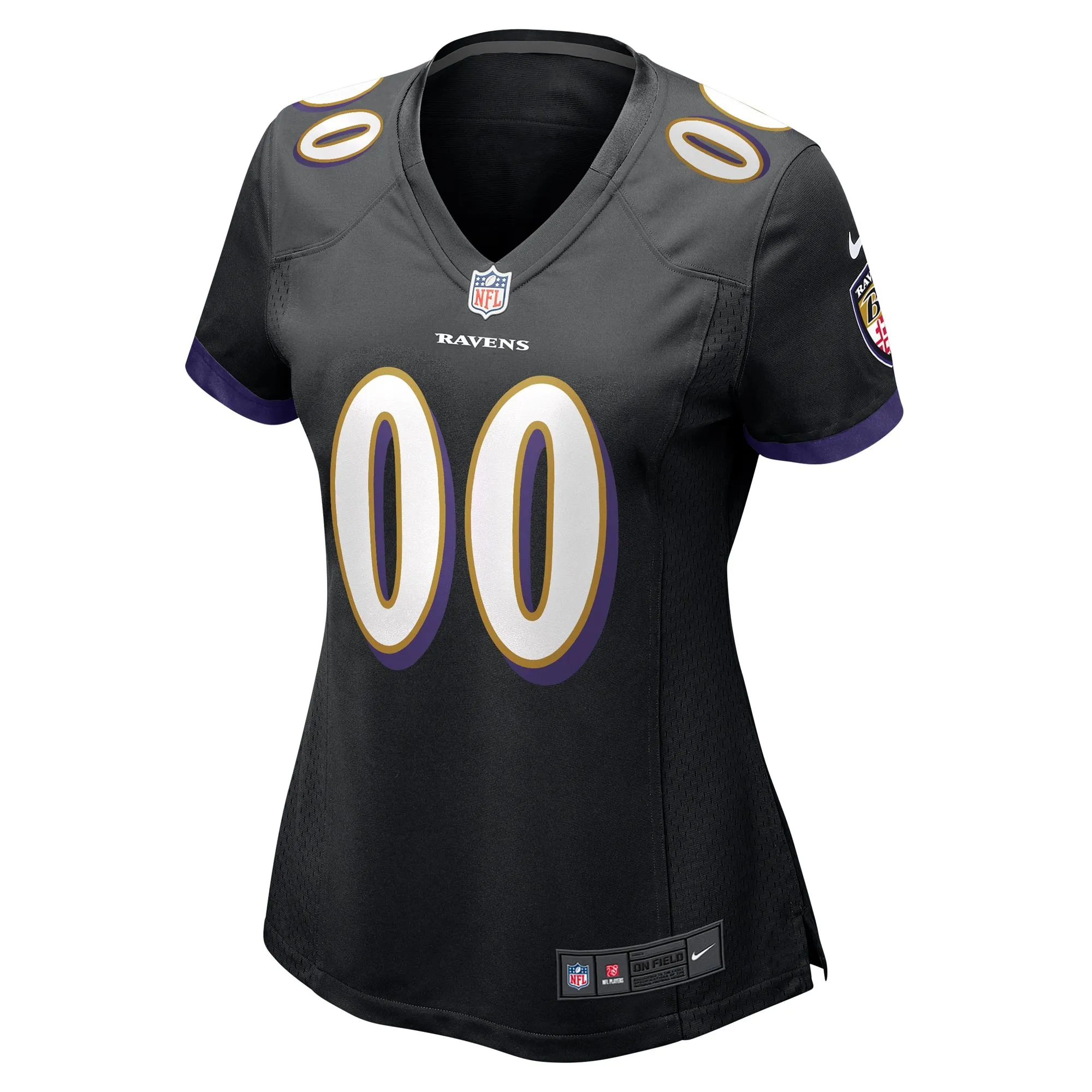 Baltimore Ravens  Women's Alternate Custom Game Jersey - Black