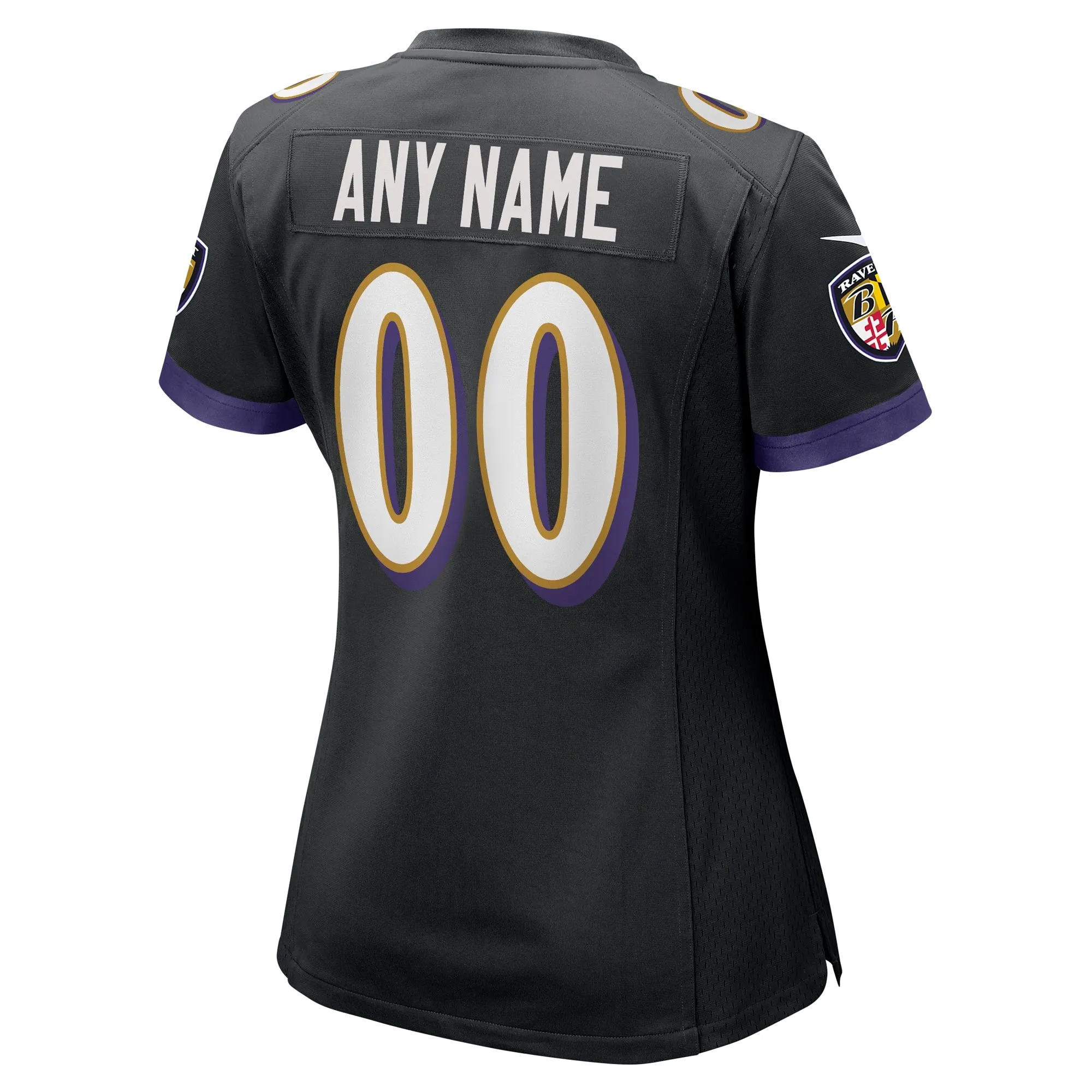 Baltimore Ravens  Women's Alternate Custom Game Jersey - Black