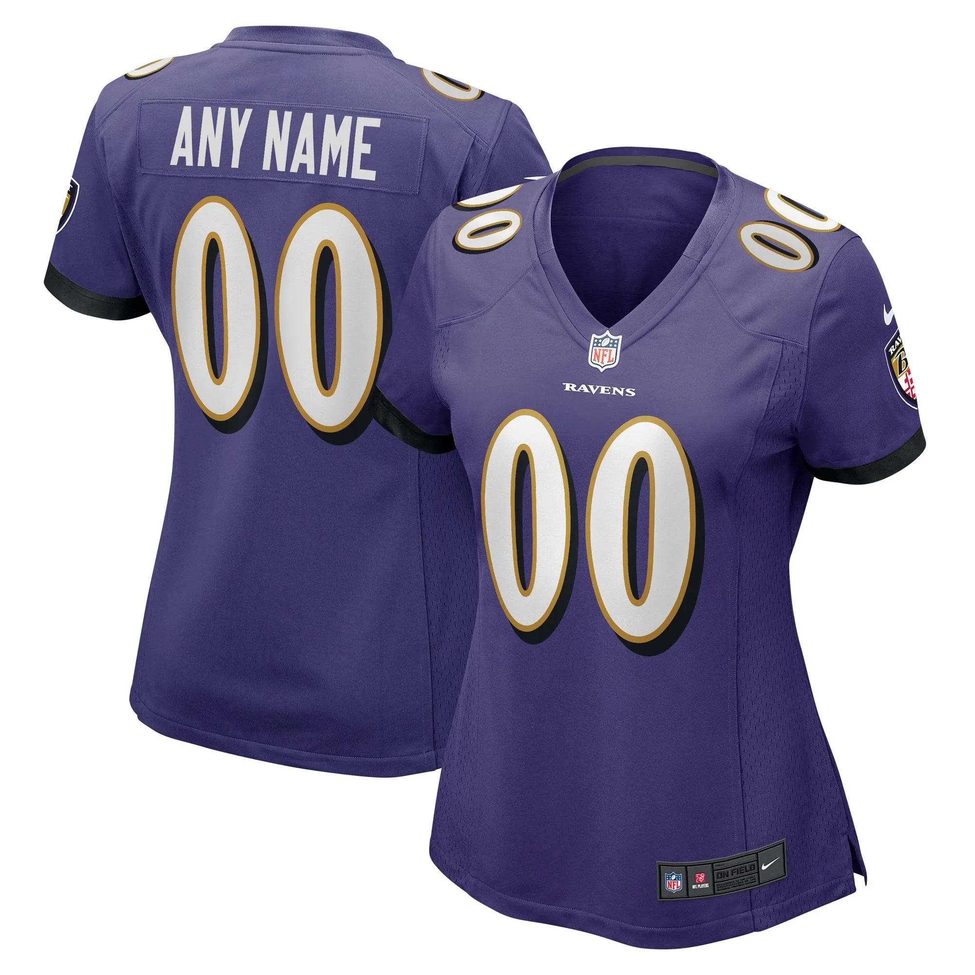 Baltimore Ravens  Women's Custom Game Jersey - Purple