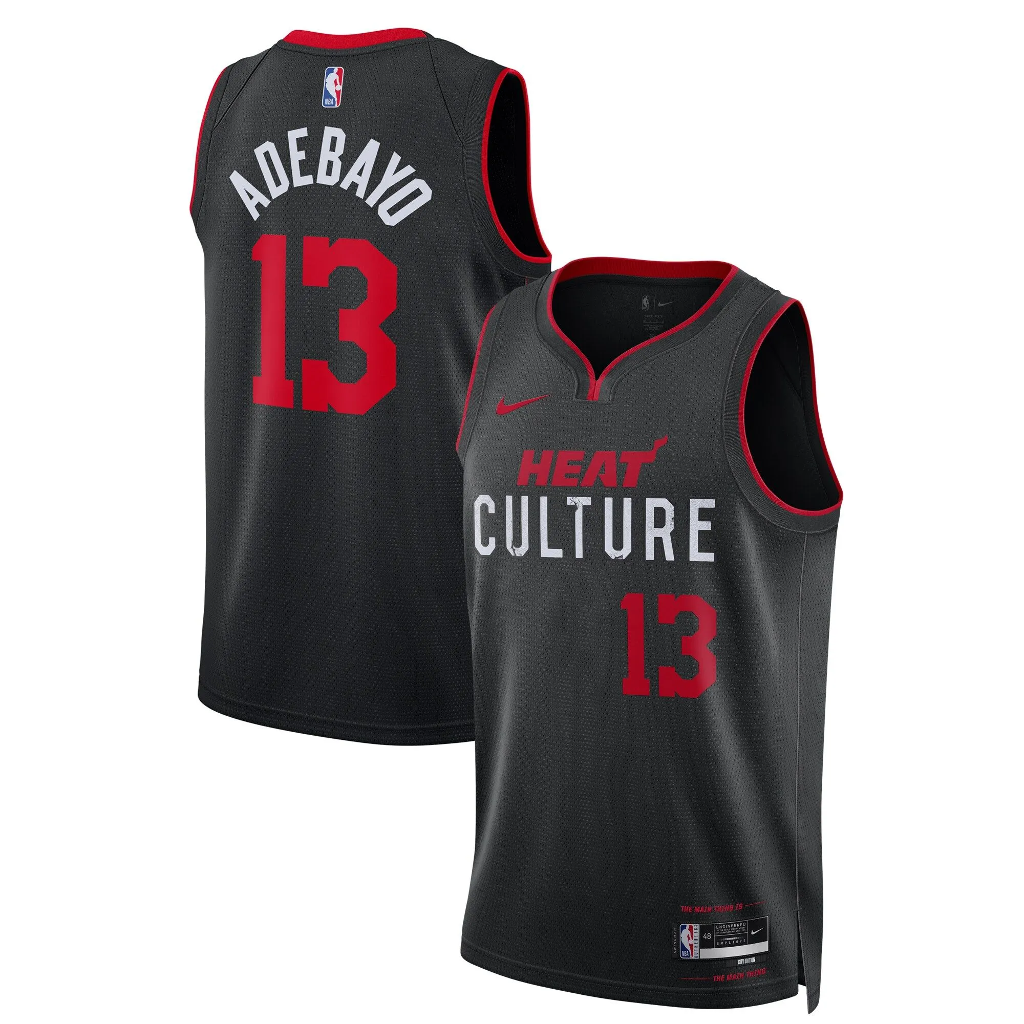 Bam Adebayo Miami Heat  Unisex 2023/24 Swingman Jersey - Black - City Edition