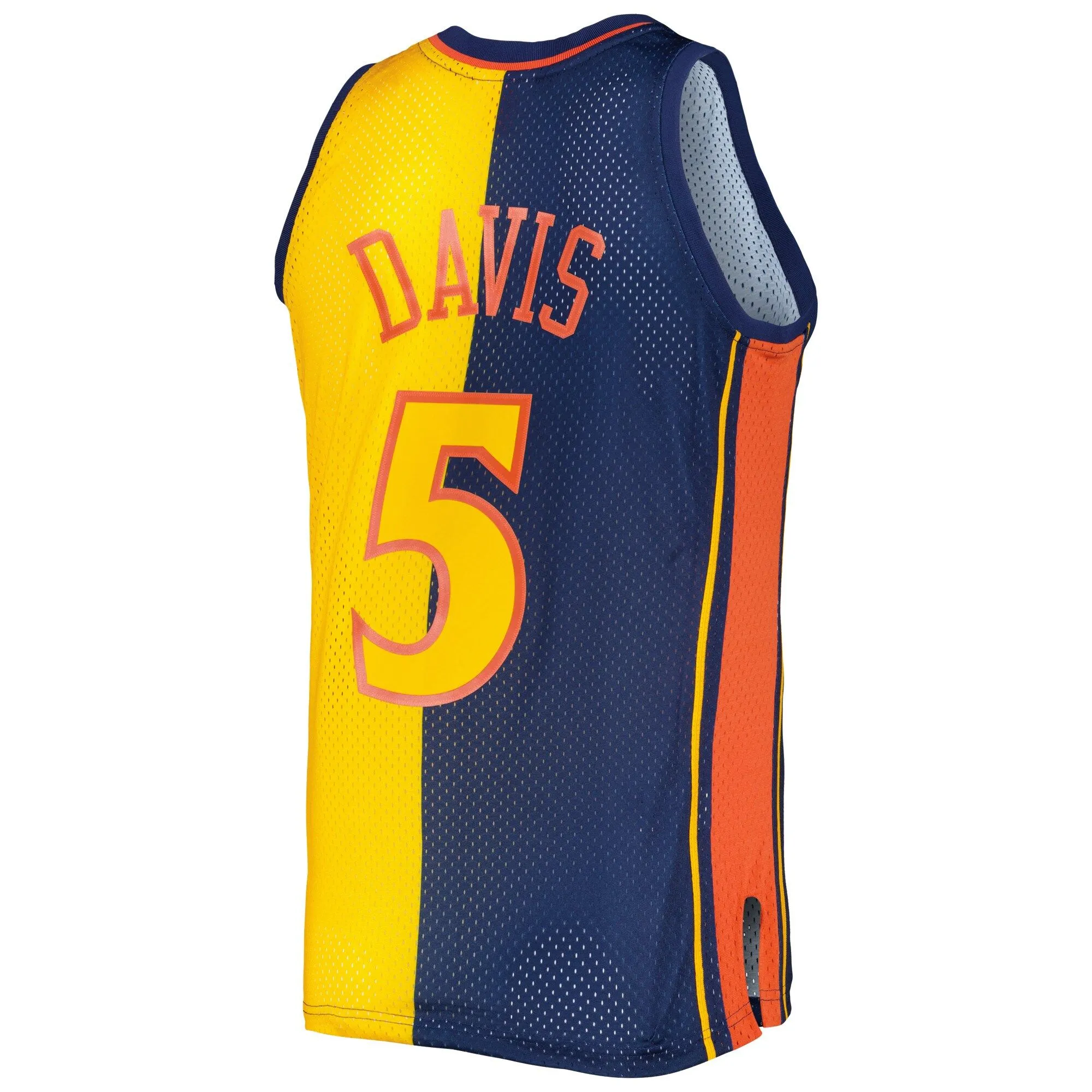 Baron Davis Golden State Warriors Mitchell & Ness Hardwood Classics 2006/07 Split Swingman Jersey - Navy/Gold