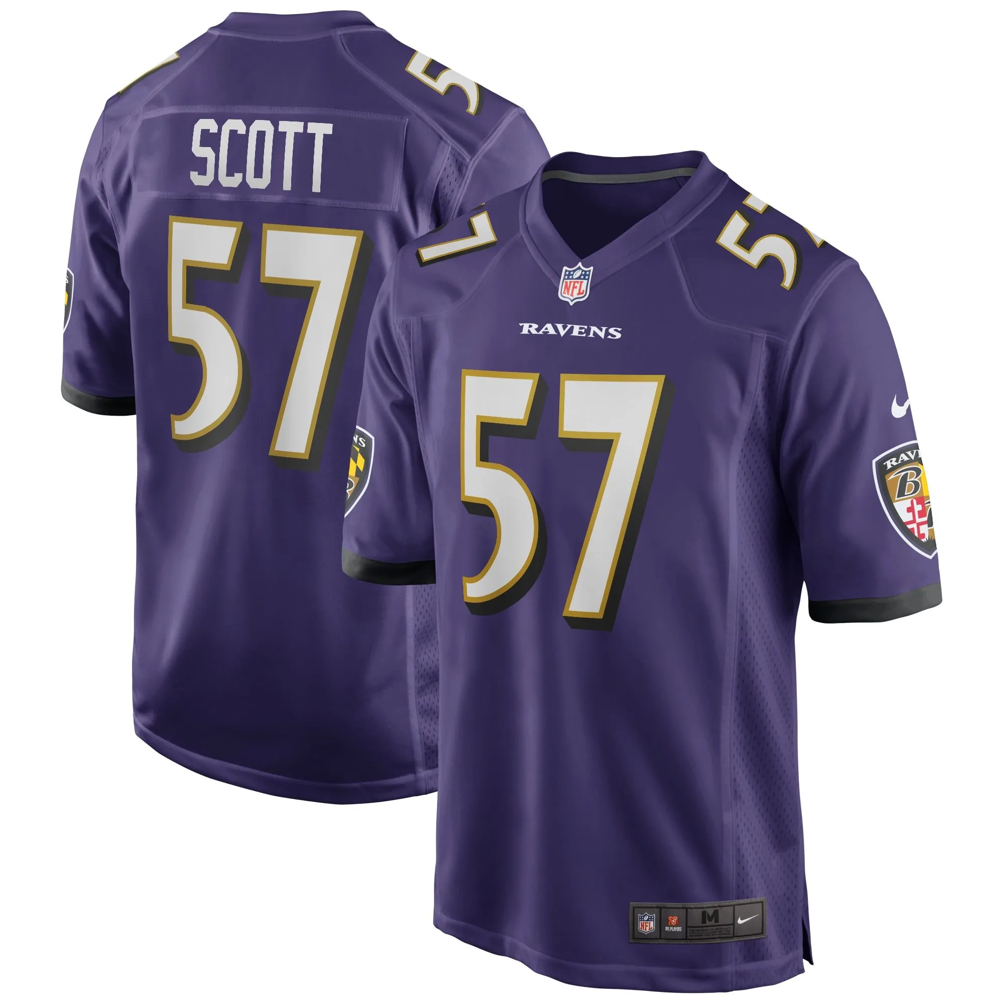 Bart Scott Baltimore Ravens  Game Retired Player Jersey - Purple