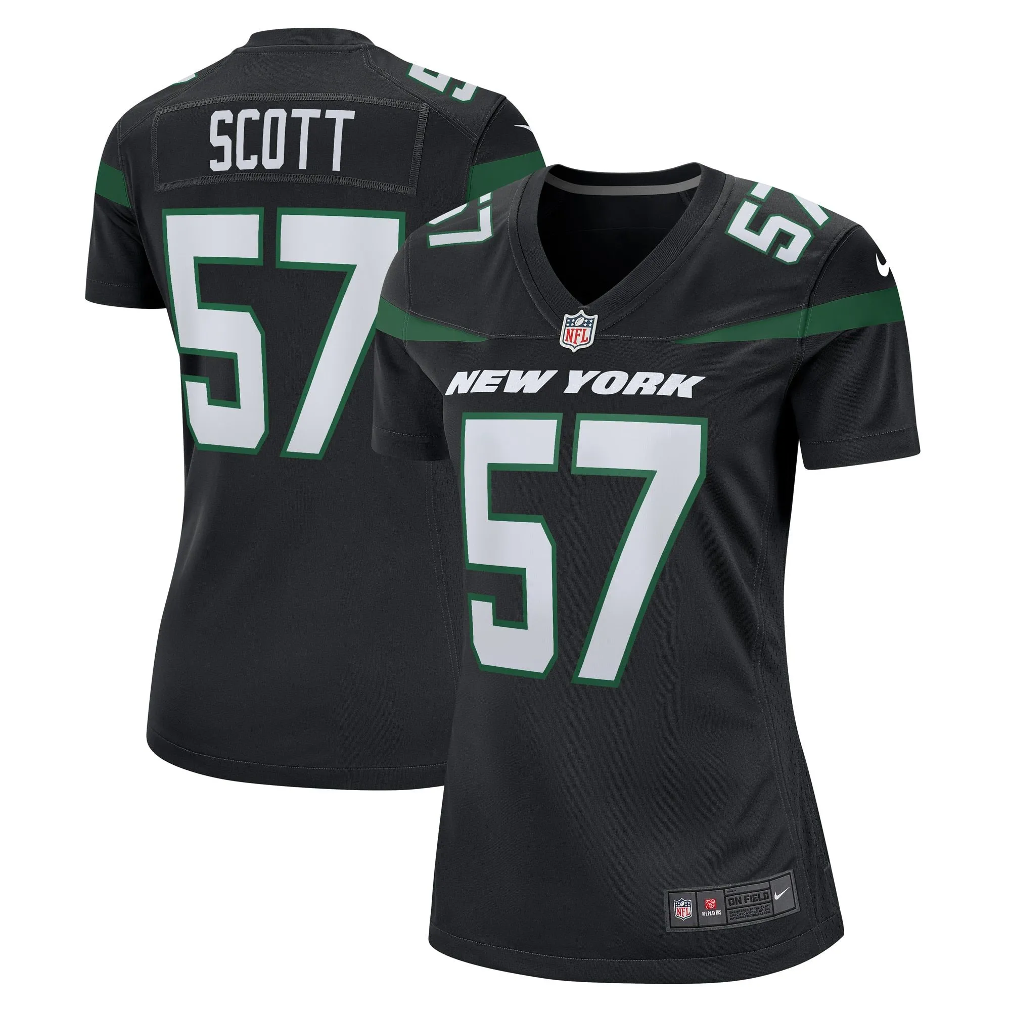 Bart Scott New York Jets  Women's Retired Player Jersey - Black