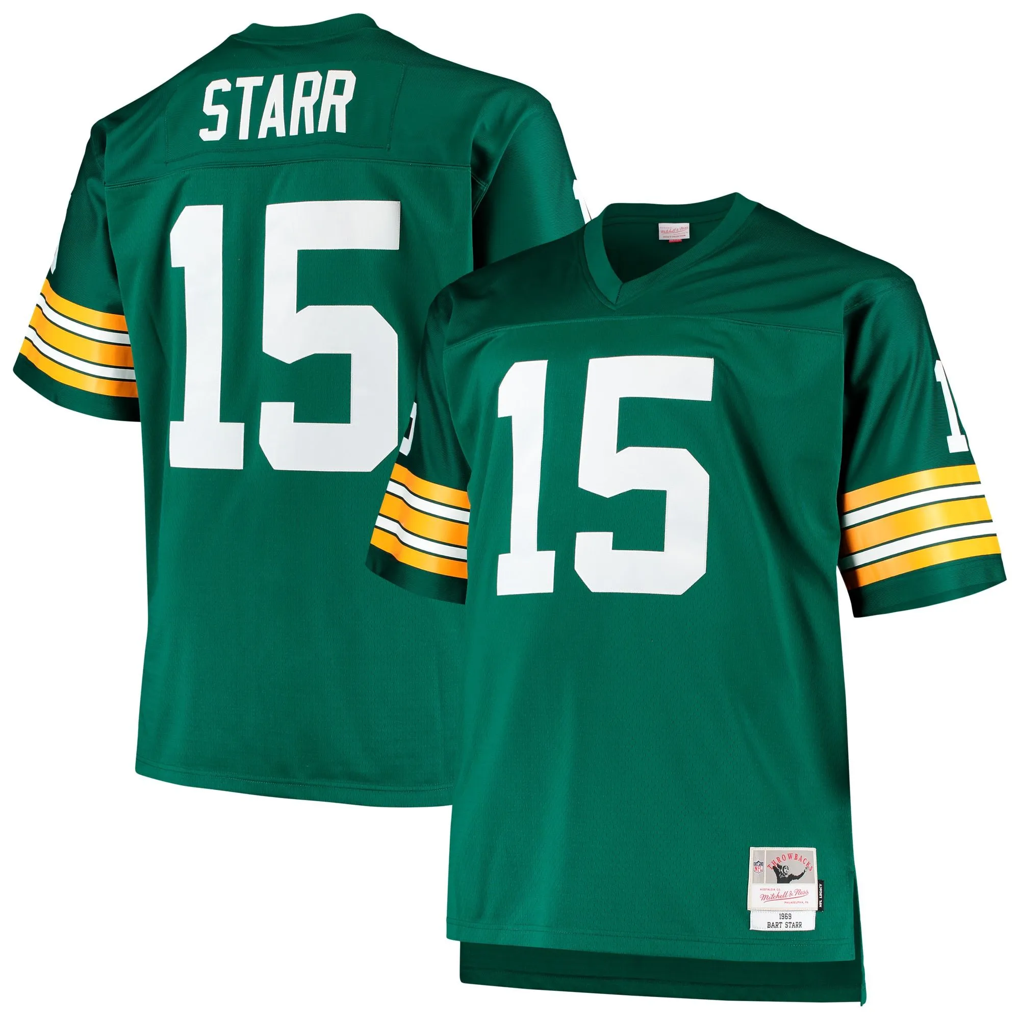 Bart Starr Green Bay Packers Mitchell & Ness Big & Tall 1968 Retired Player Replica Jersey - Green