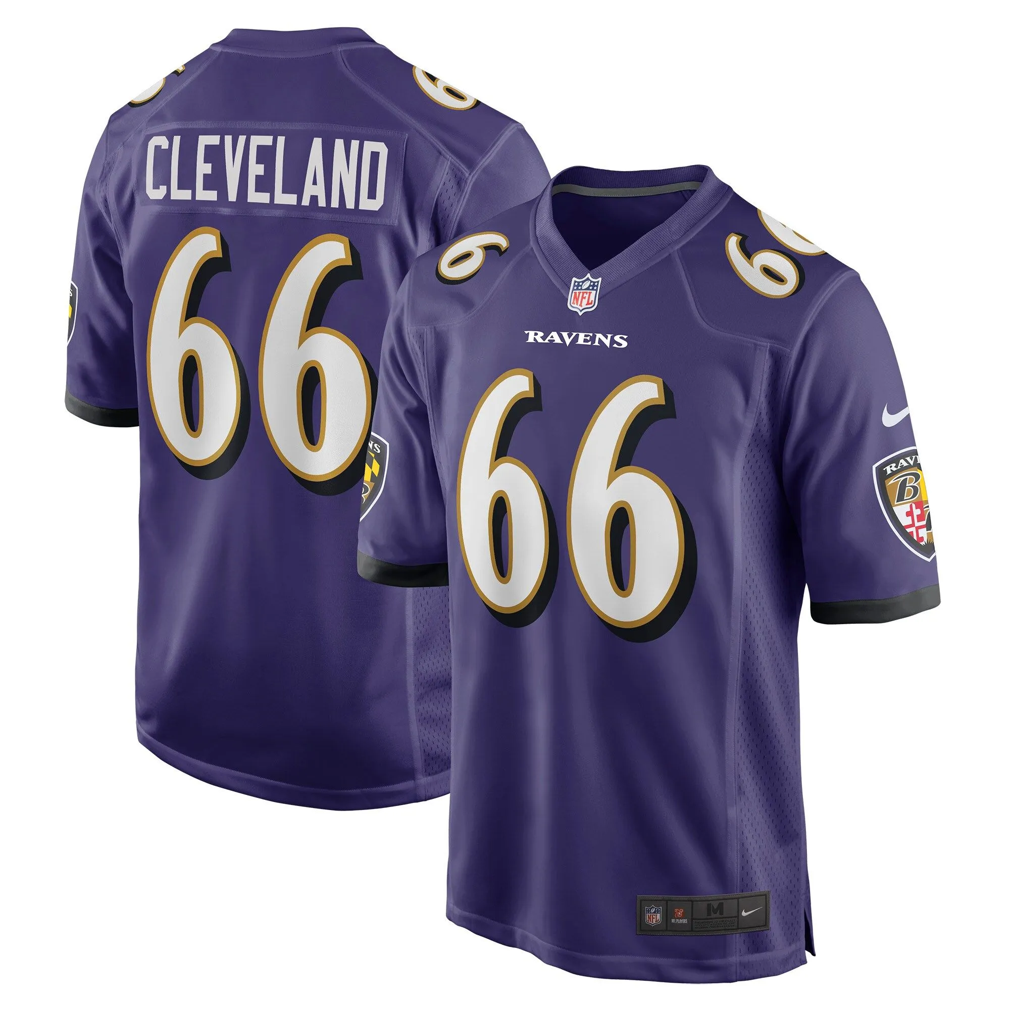 Ben Cleveland Baltimore Ravens  Game Jersey - Purple