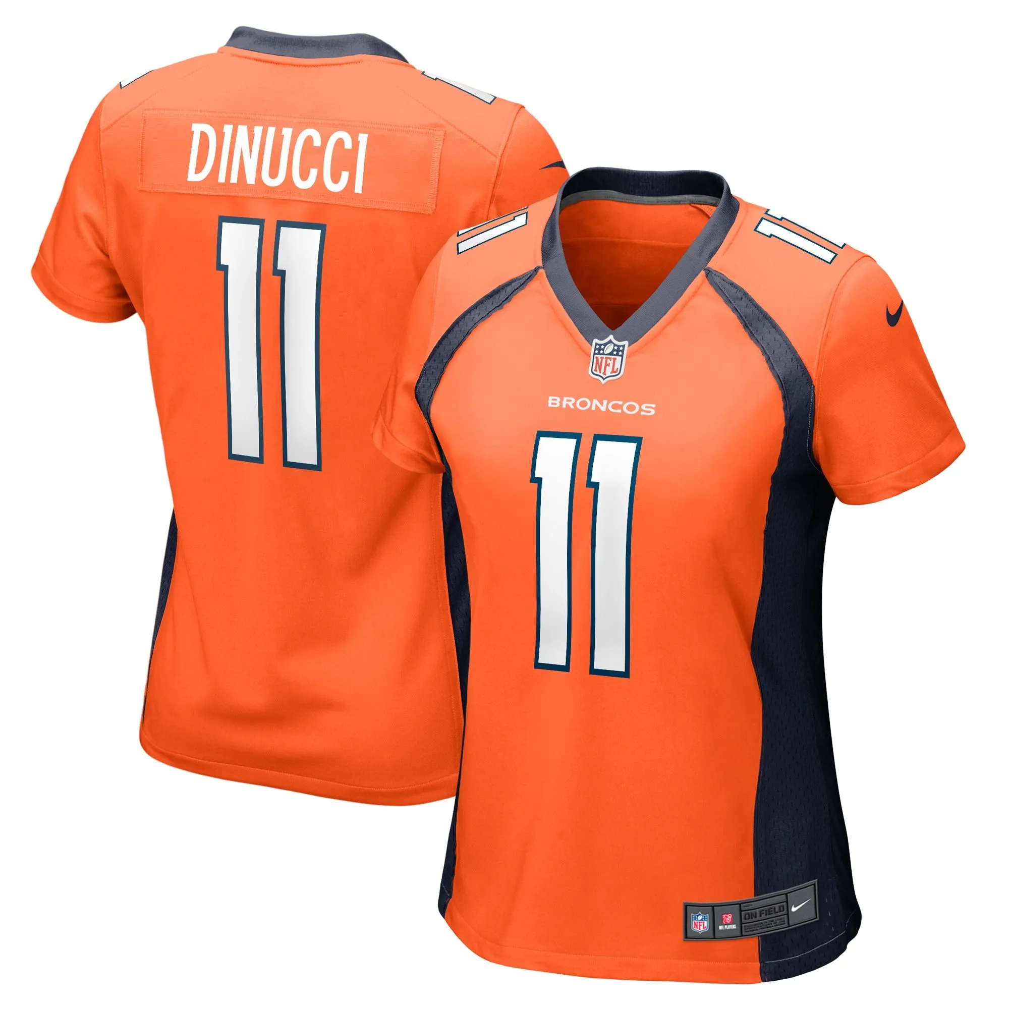 Ben DiNucci Denver Broncos  Women's Team Game Jersey -  Orange