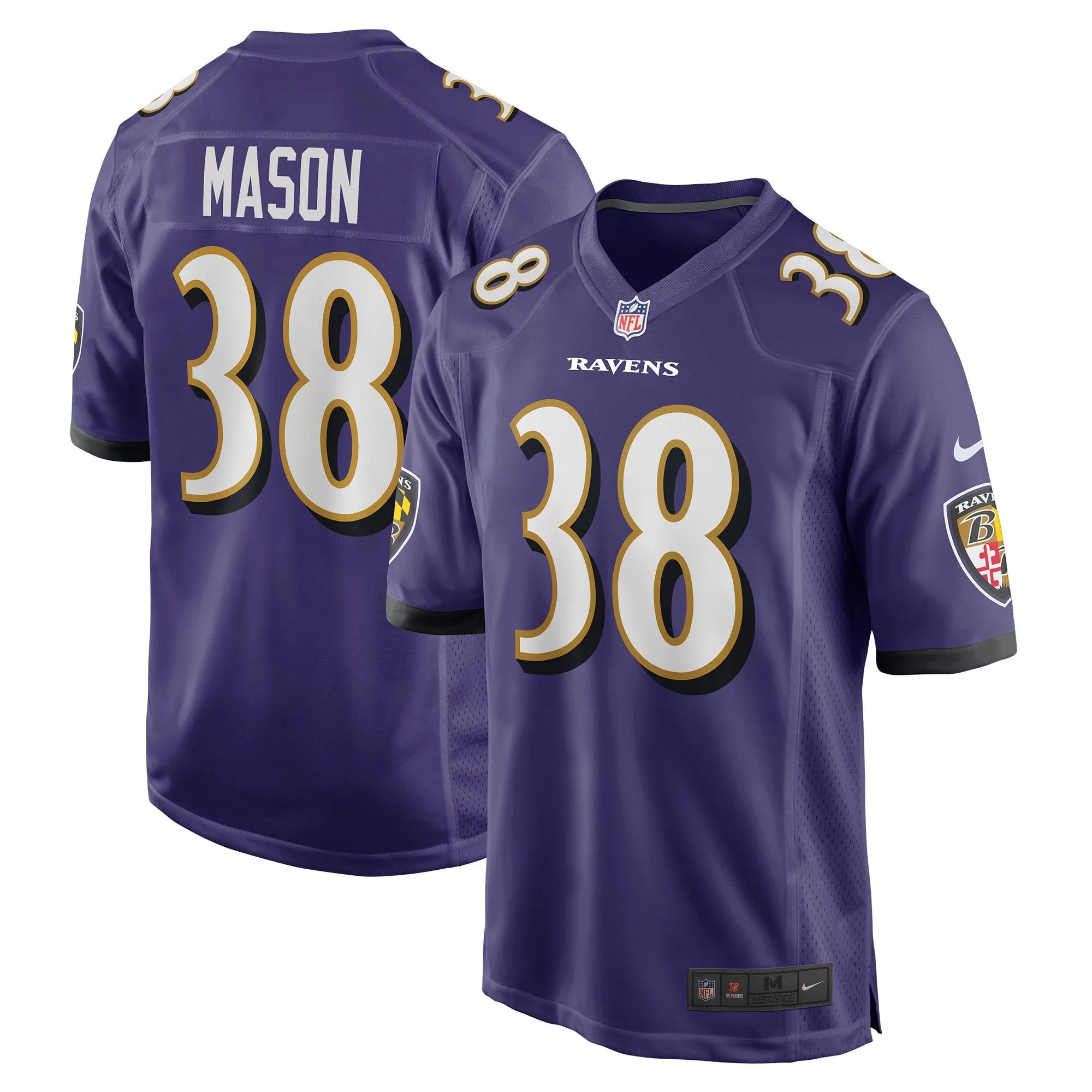 Ben Mason Baltimore Ravens  Game Jersey - Purple